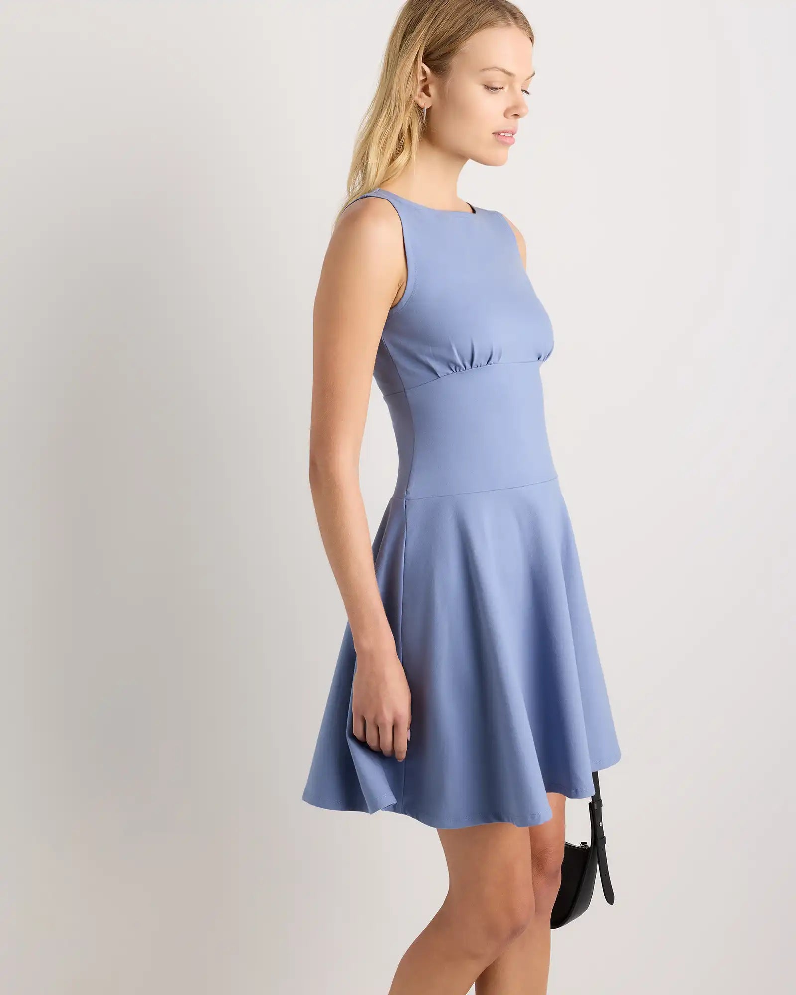 Organic Stretch Jersey Drop Waist Mini Dress
