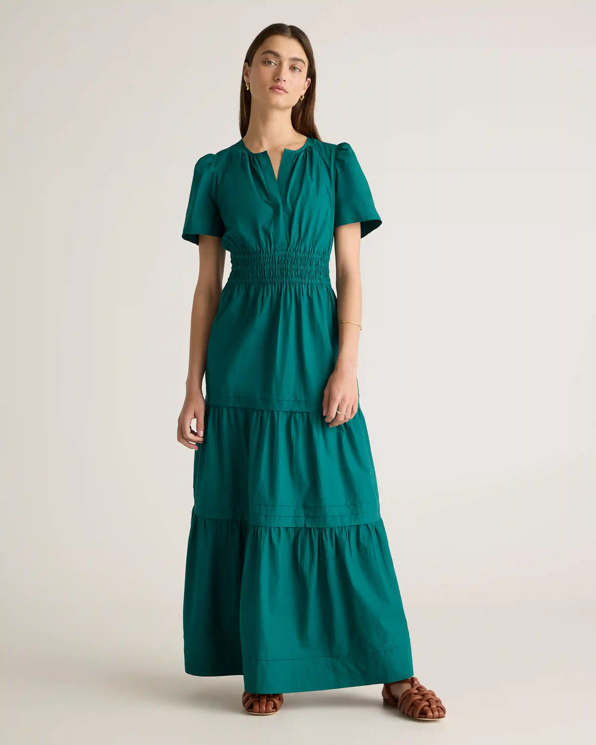 100% Organic Cotton Gauze Tiered Maxi Dress