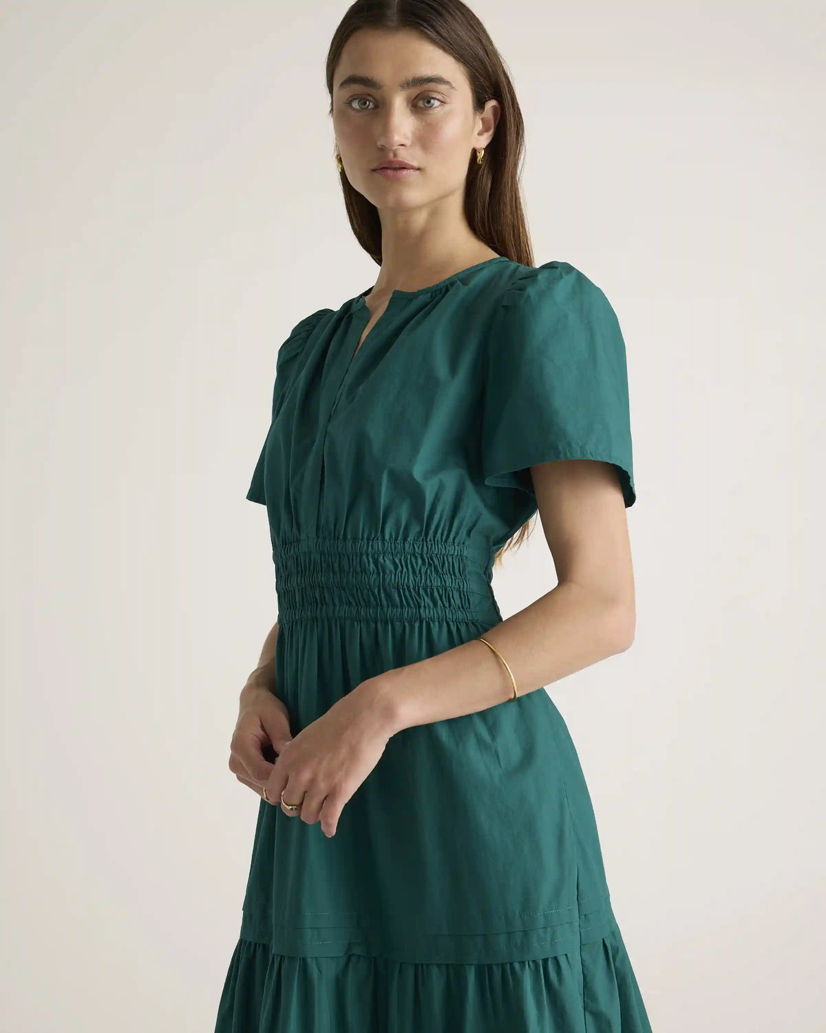 100% Organic Cotton Gauze Tiered Maxi Dress