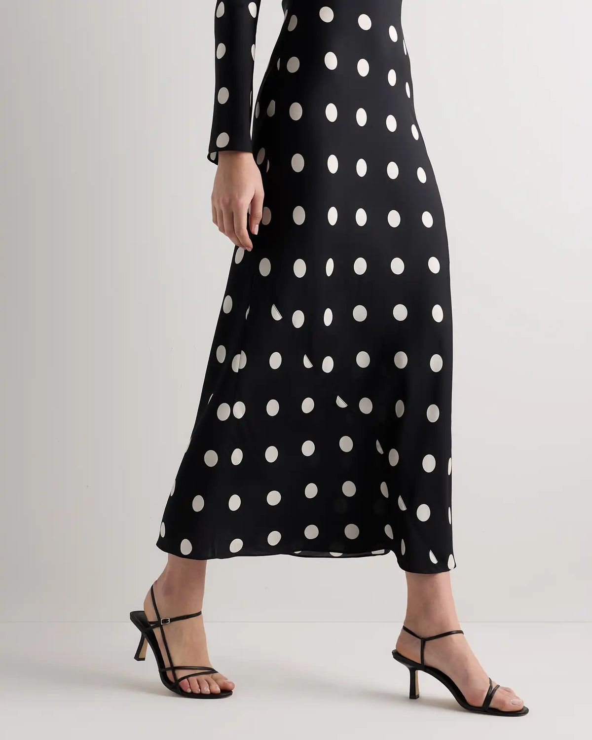 Washable Stretch Silk Long Sleeve Maxi Dress