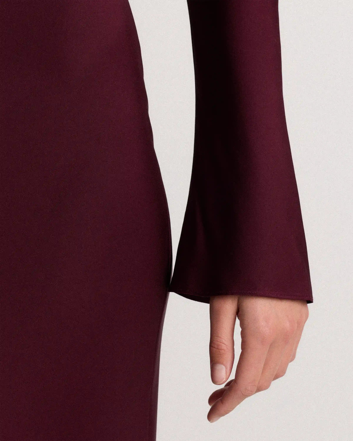 Washable Stretch Silk Long Sleeve Maxi Dress