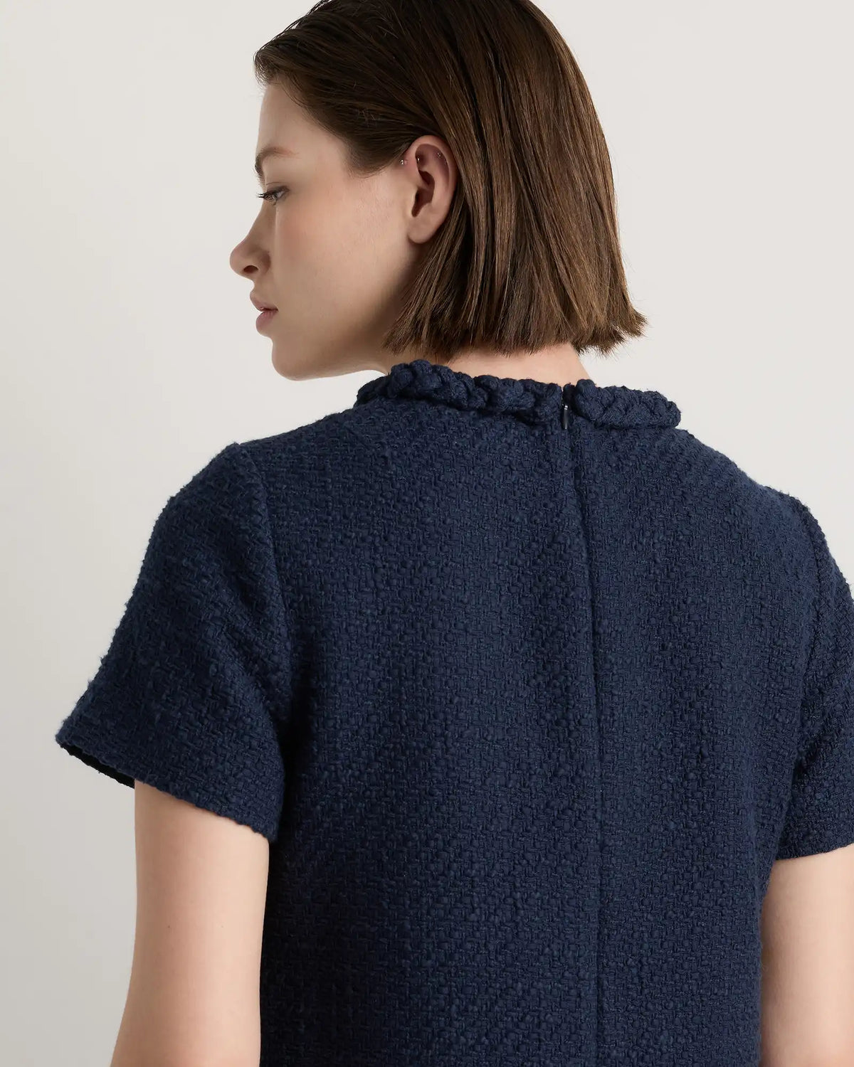 Tweed Short Sleeve Mini Dress