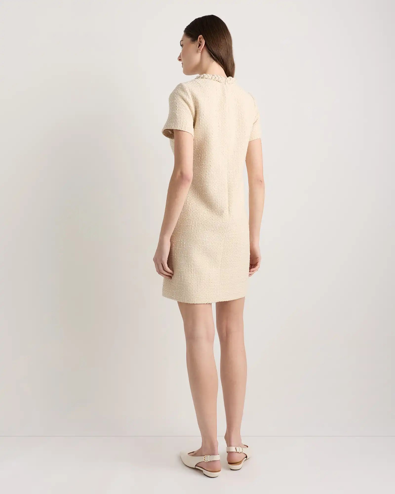 Tweed Short Sleeve Mini Dress