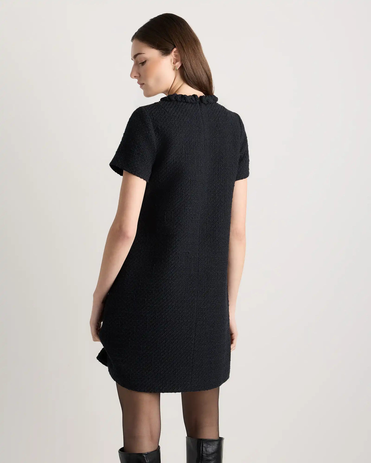 Tweed Short Sleeve Mini Dress