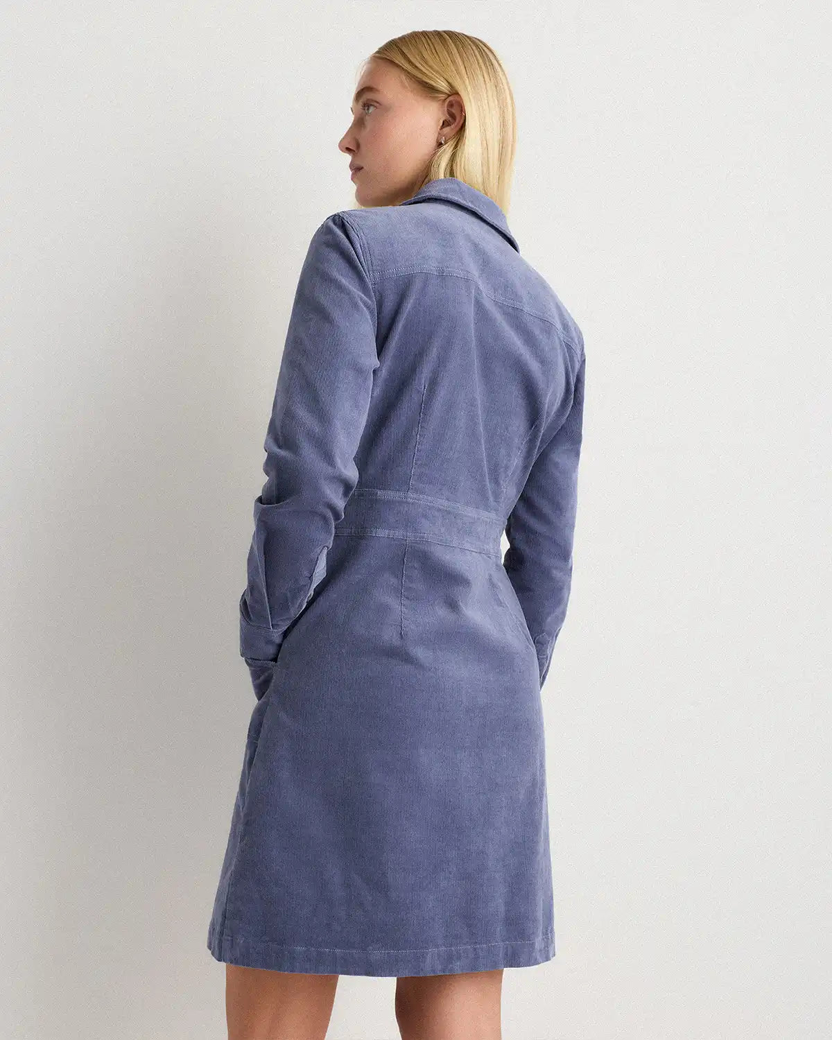 Organic Stretch Corduroy Mini Shirt Dress