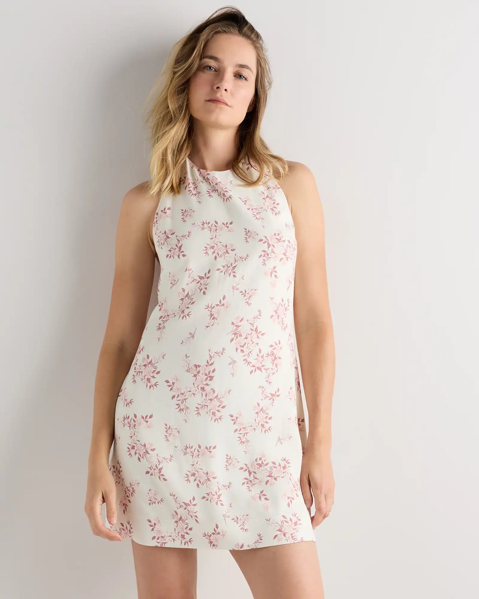 Lightweight Crepe Halter Mini Dress