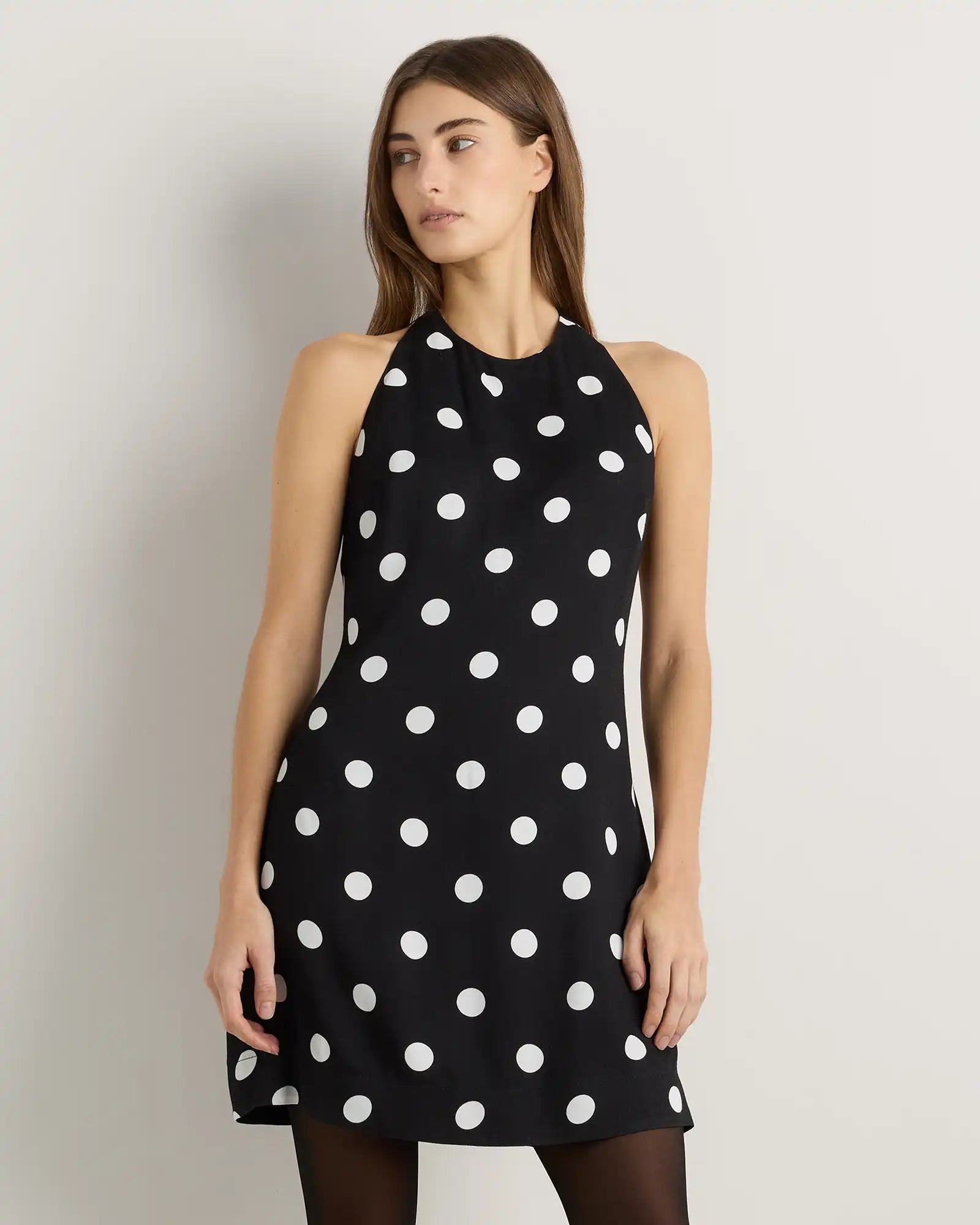 Lightweight Crepe Halter Mini Dress