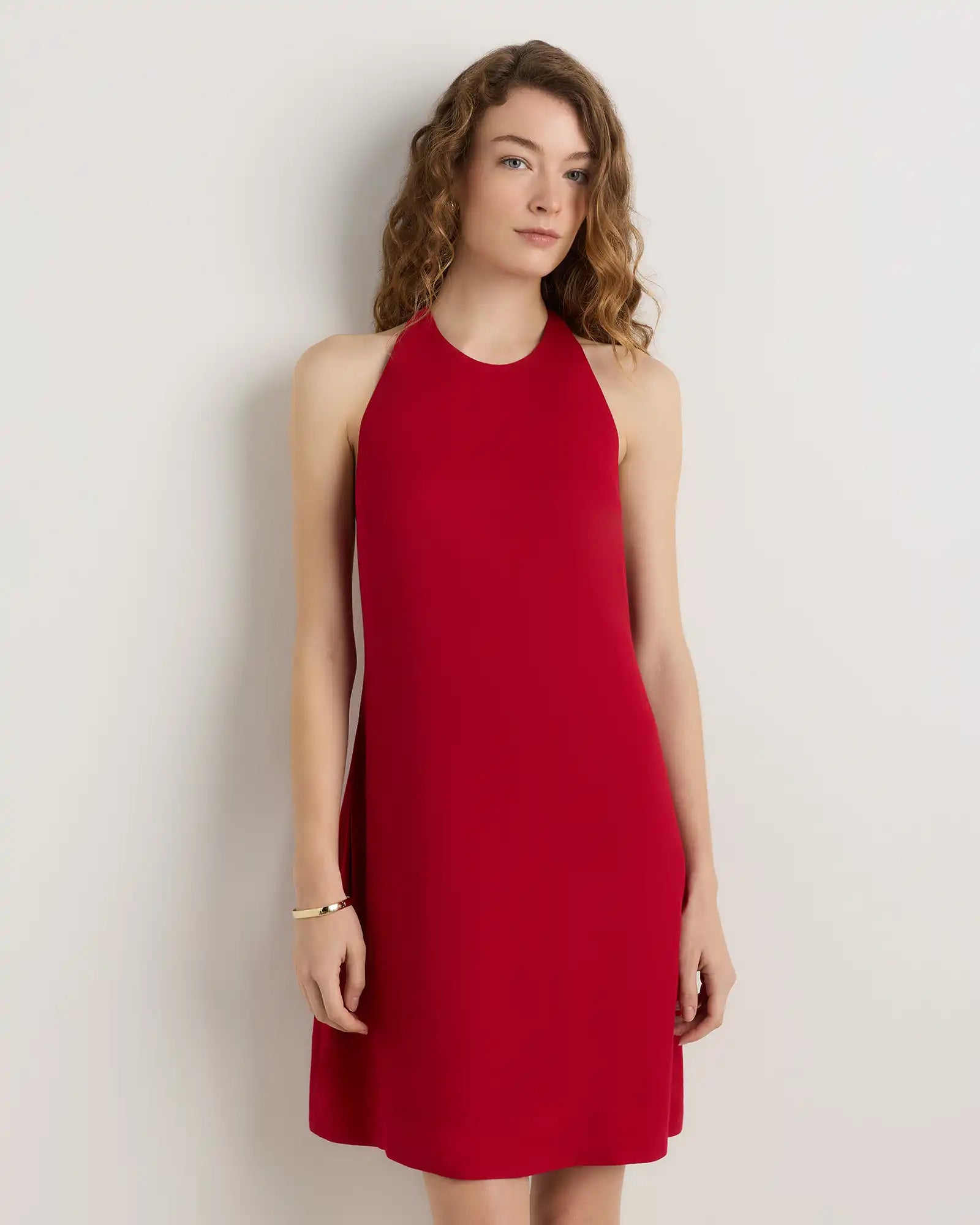 Lightweight Crepe Halter Mini Dress
