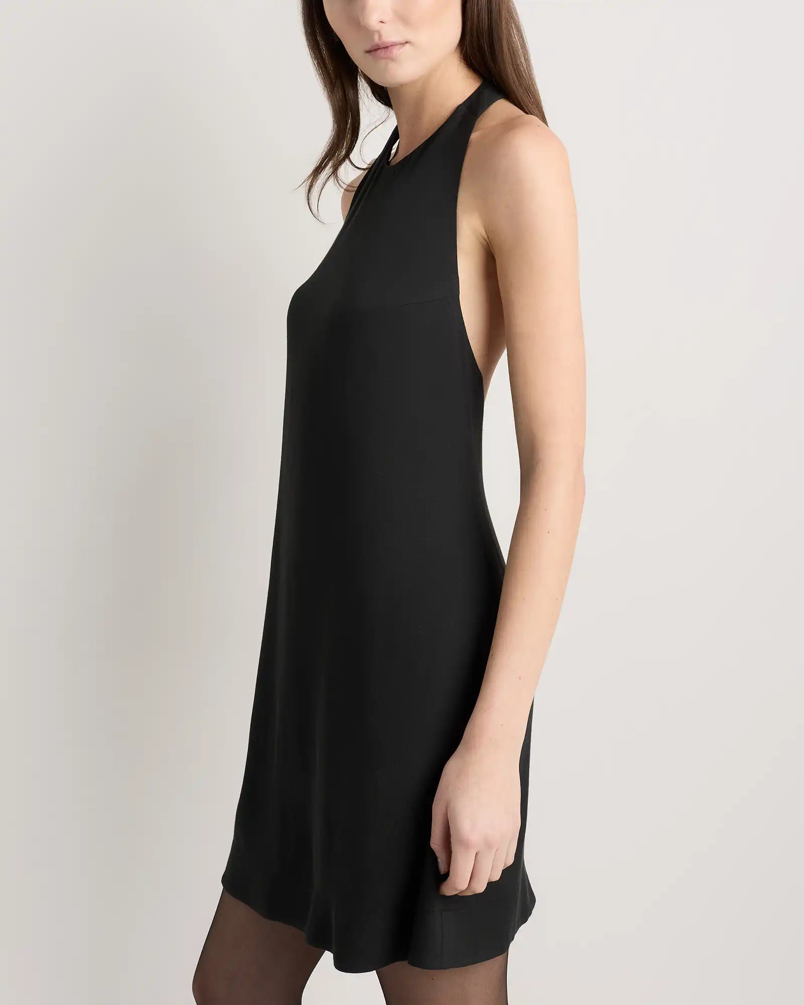 Lightweight Crepe Halter Mini Dress