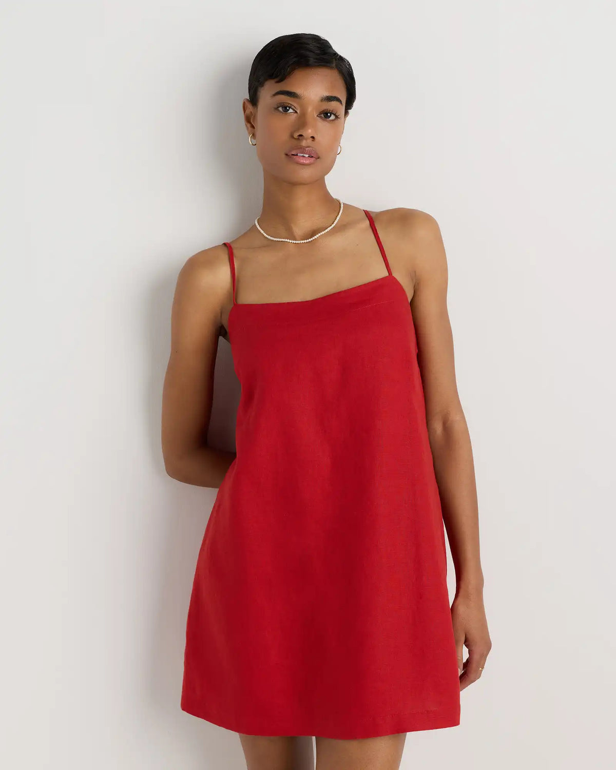 100% European Linen Mini Skort Dress