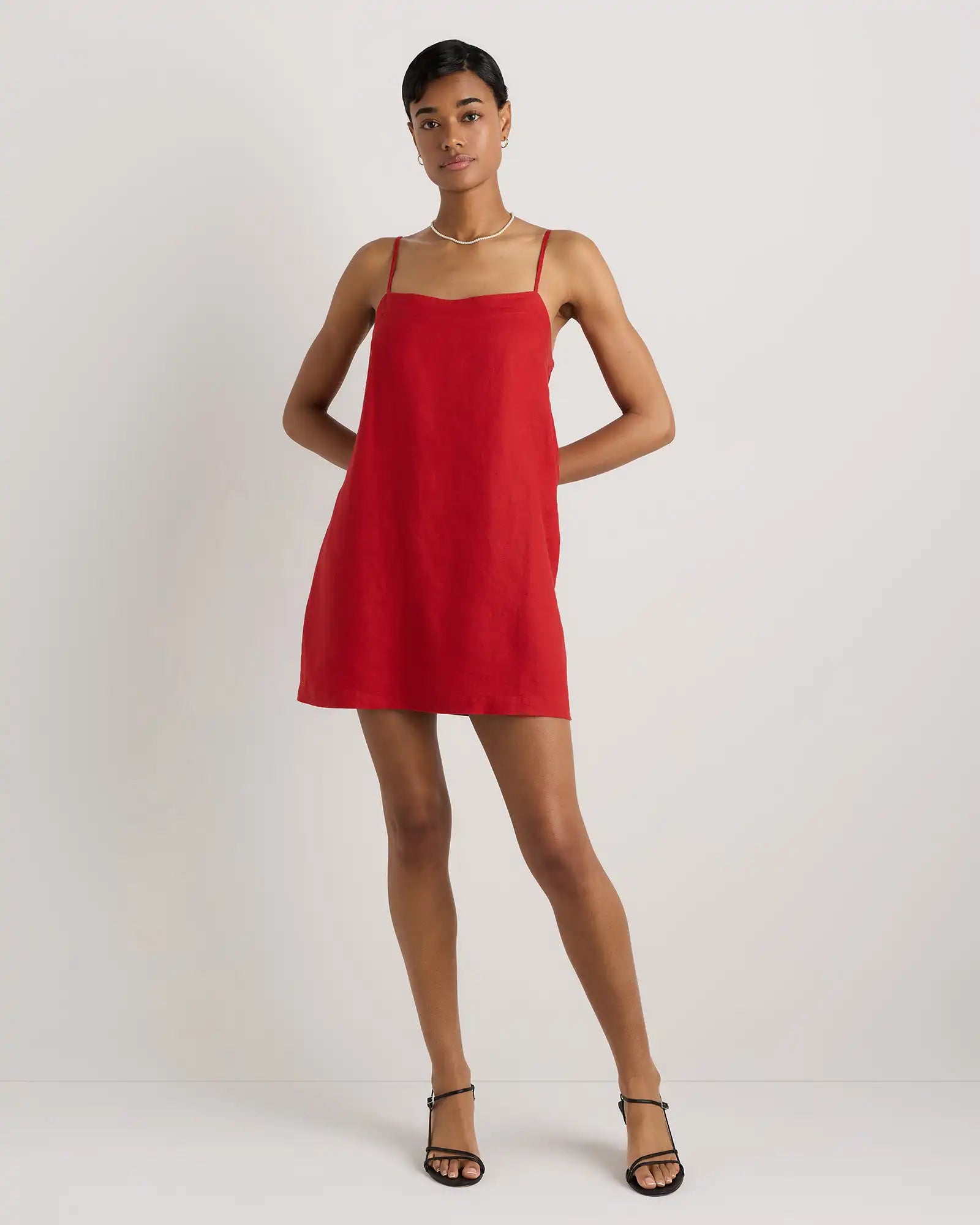 100% European Linen Mini Skort Dress