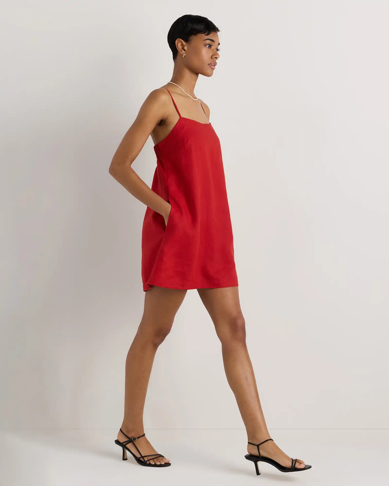 100% European Linen Mini Skort Dress