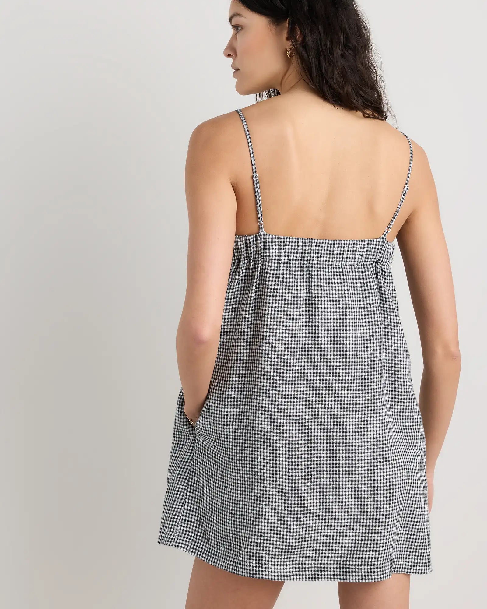100% European Linen Mini Skort Dress
