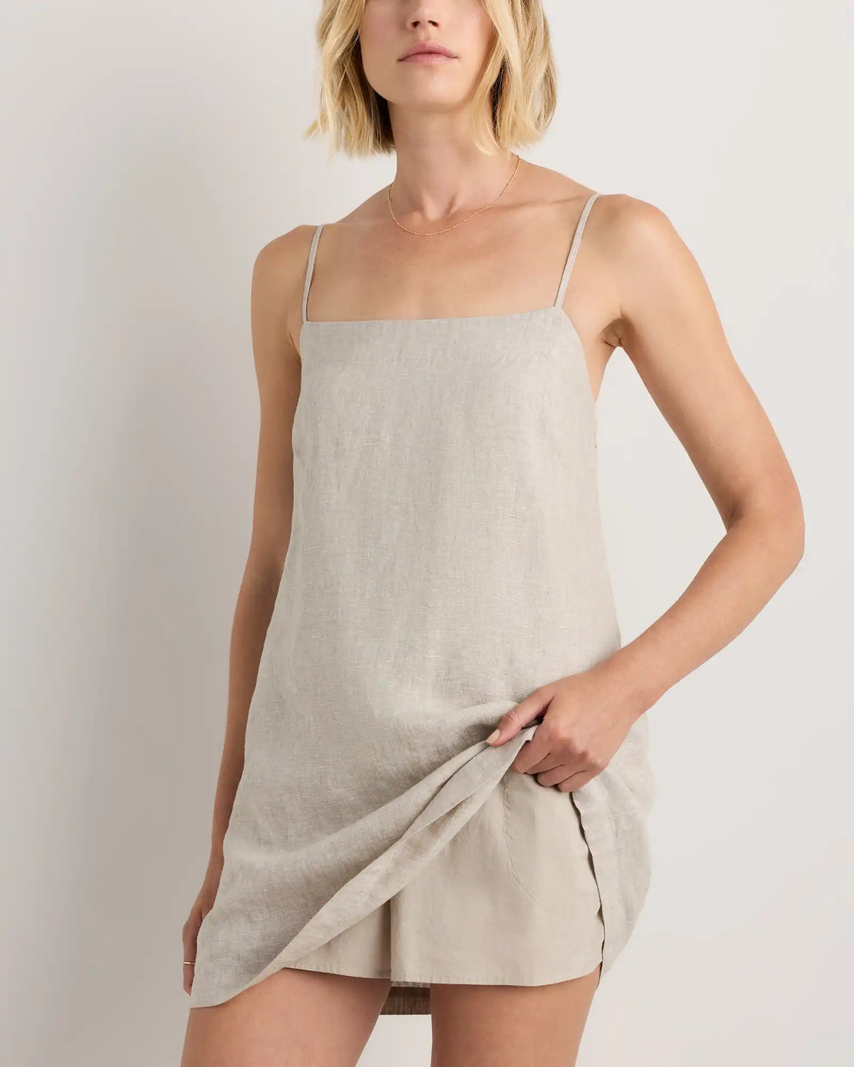 100% European Linen Mini Skort Dress