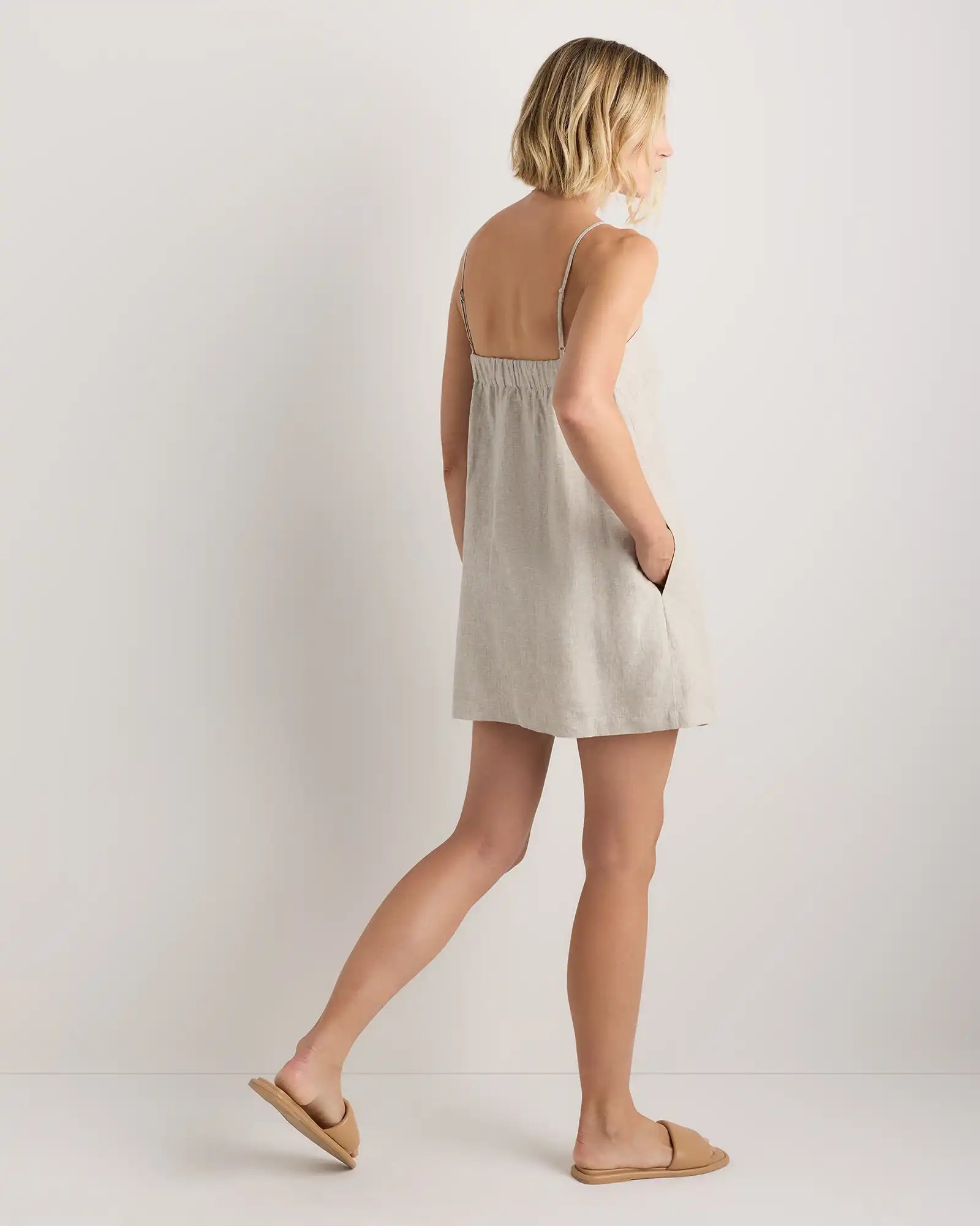 100% European Linen Mini Skort Dress