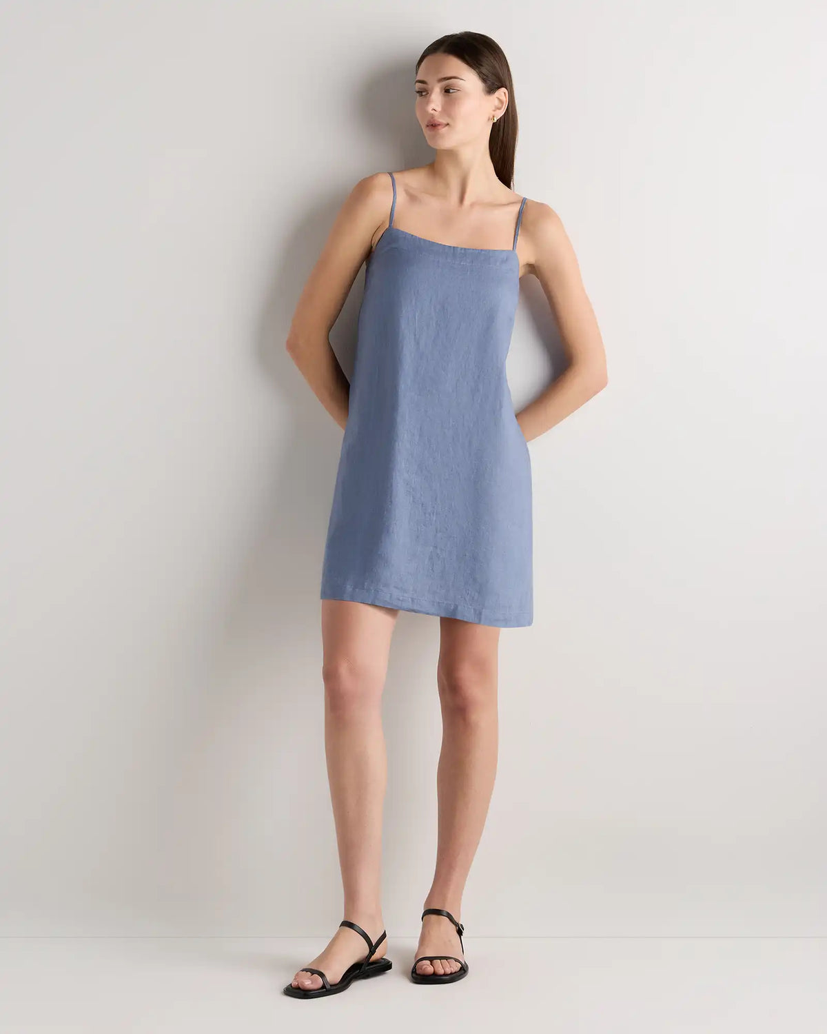 100% European Linen Mini Skort Dress