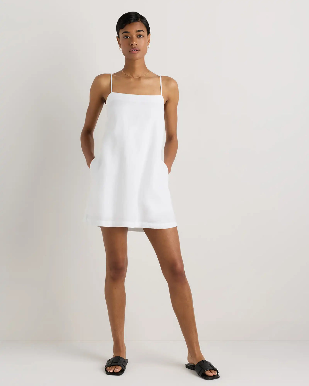 100% European Linen Mini Skort Dress