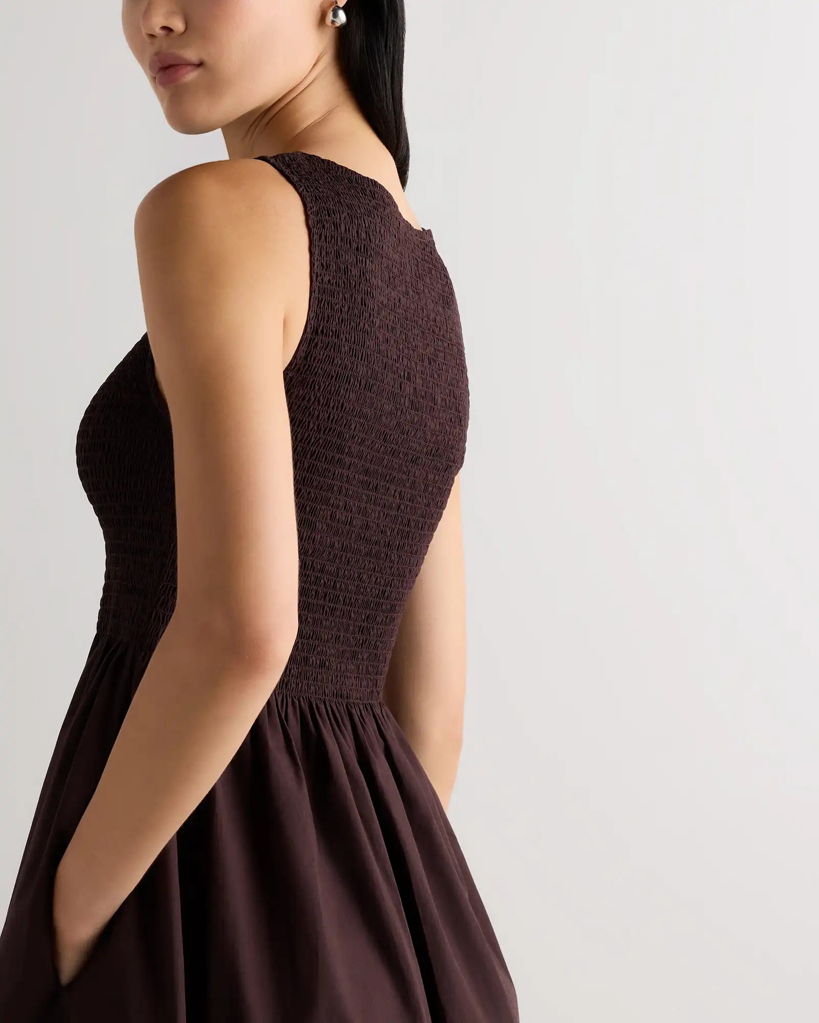 100% Organic Cotton Poplin Boatneck Maxi Dress