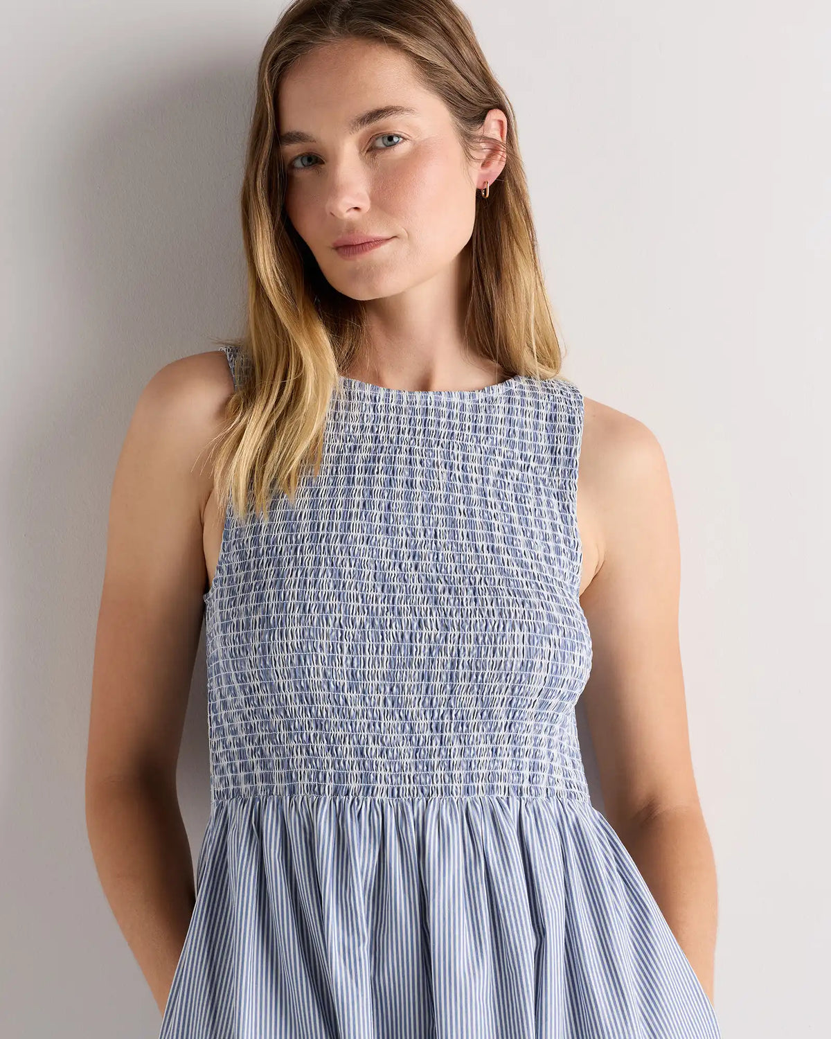 100% Organic Cotton Poplin Boatneck Maxi Dress