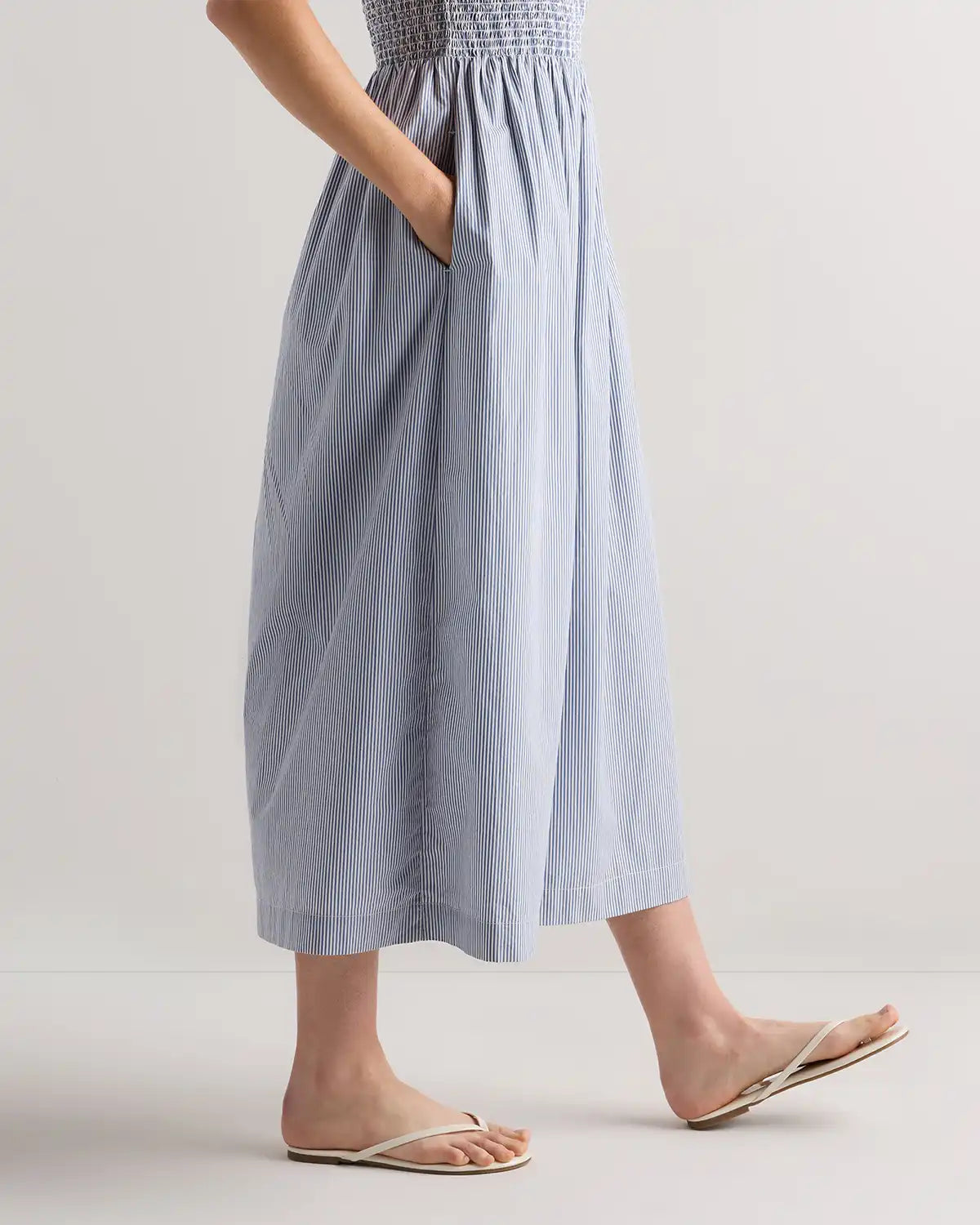 100% Organic Cotton Poplin Boatneck Maxi Dress