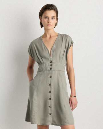 Vintage Wash Tencel Button Front Dress