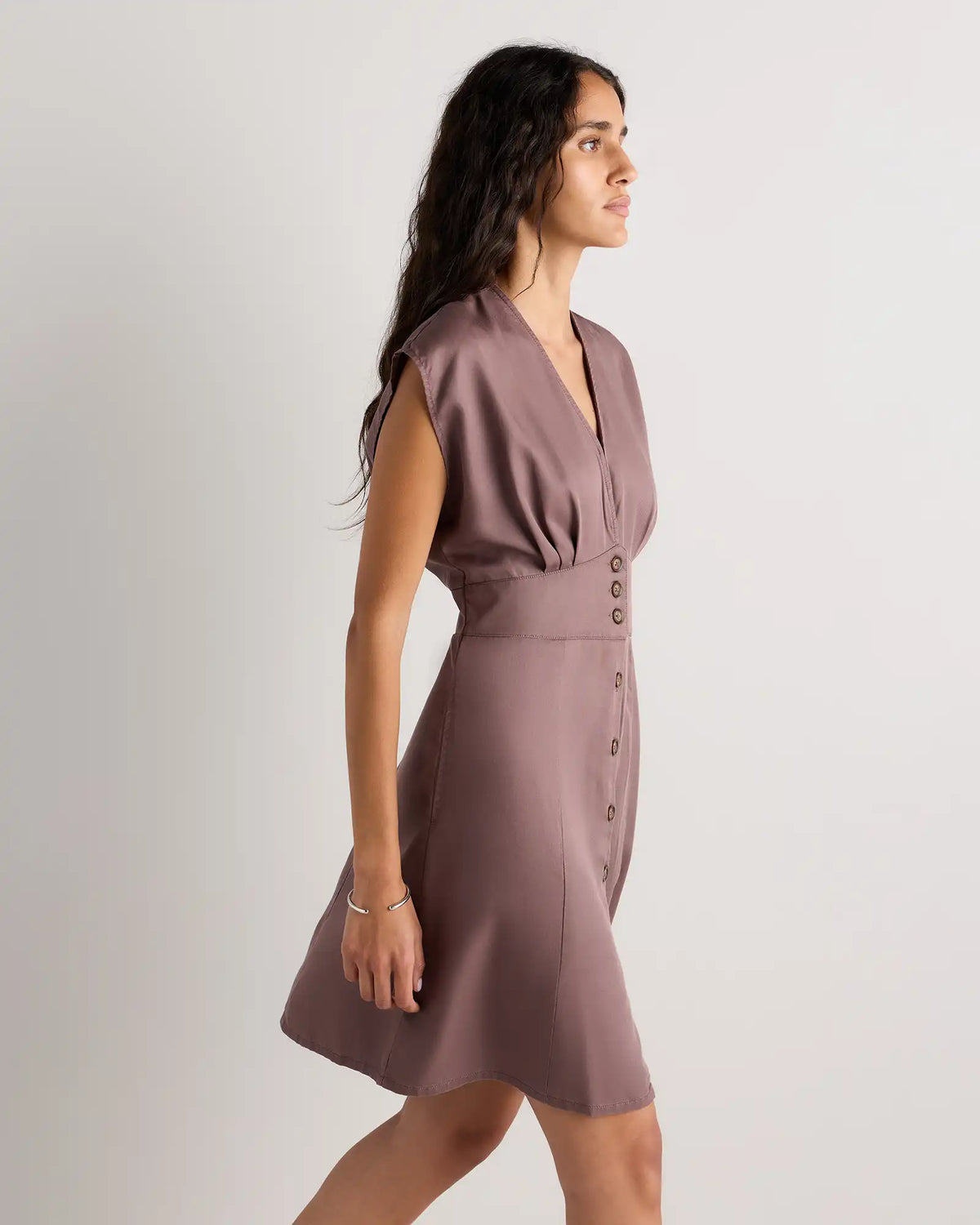 Vintage Wash Tencel Button Front Dress