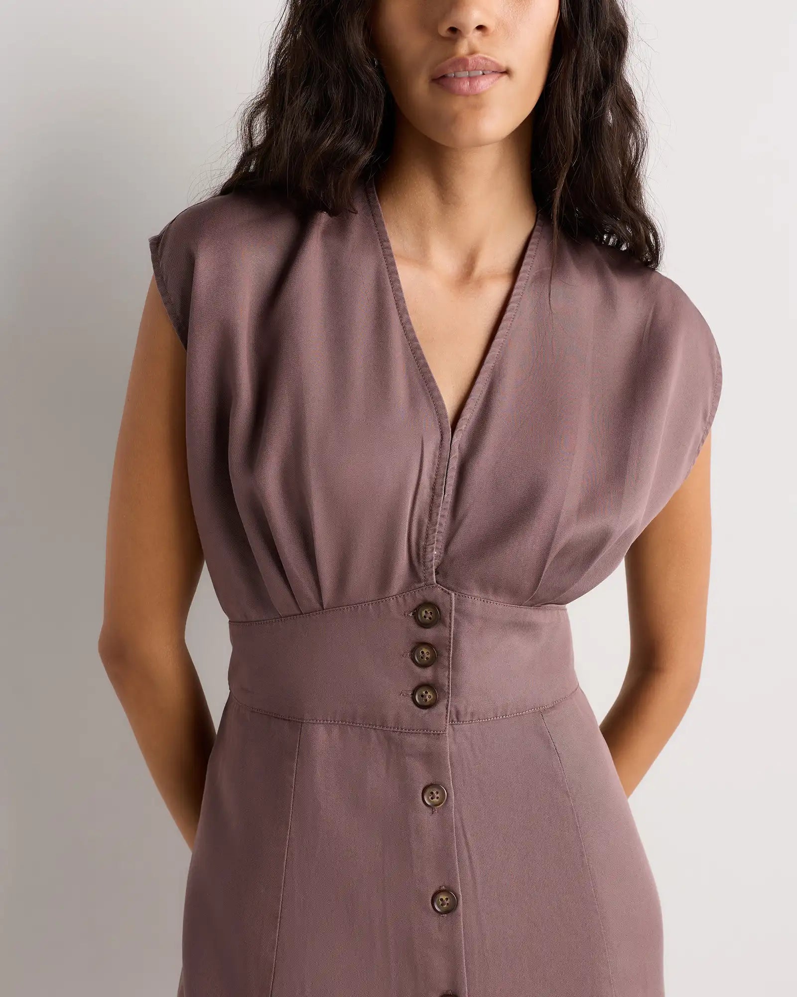 Vintage Wash Tencel Button Front Dress