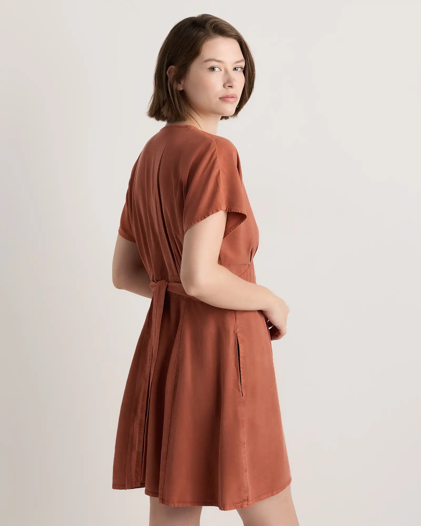 Vintage Wash Tencel Button Front Dress