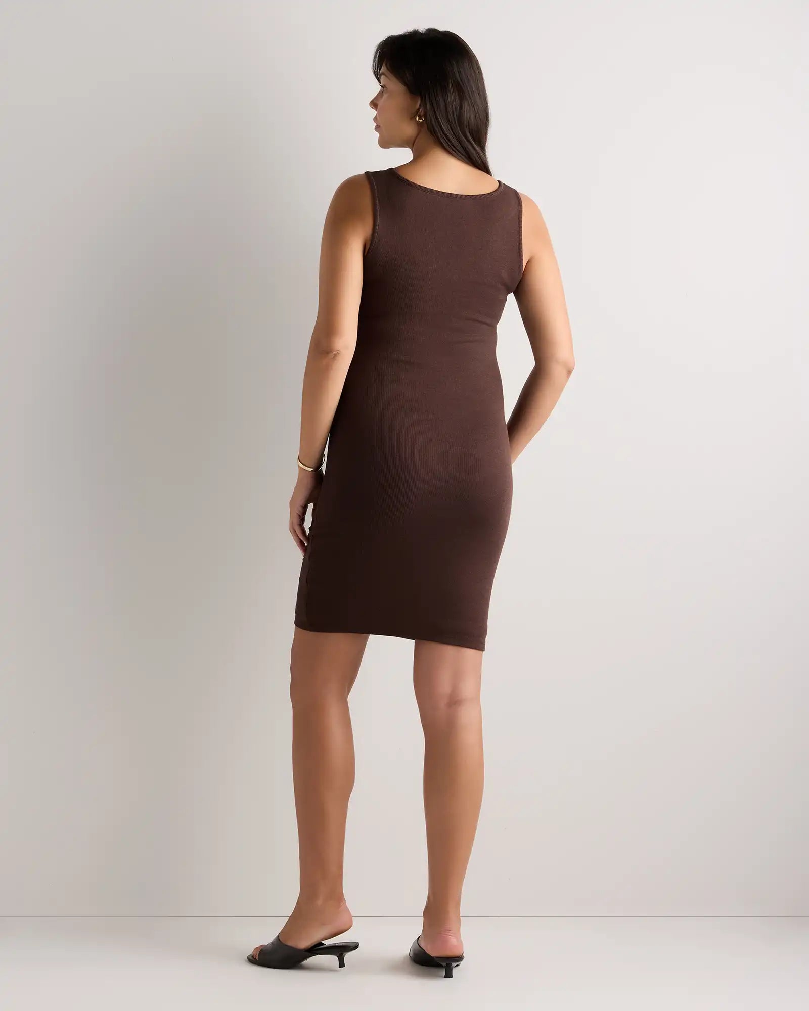Bamboo Rib Maternity Sleeveless Mini Dress