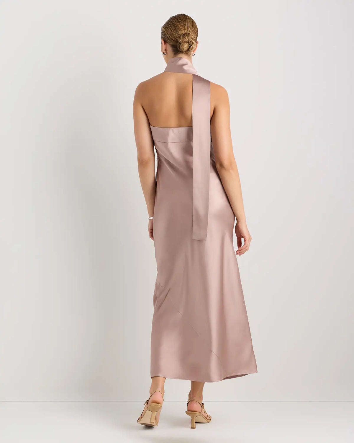 100% Washable Silk Strapless Scarf Maxi Dress