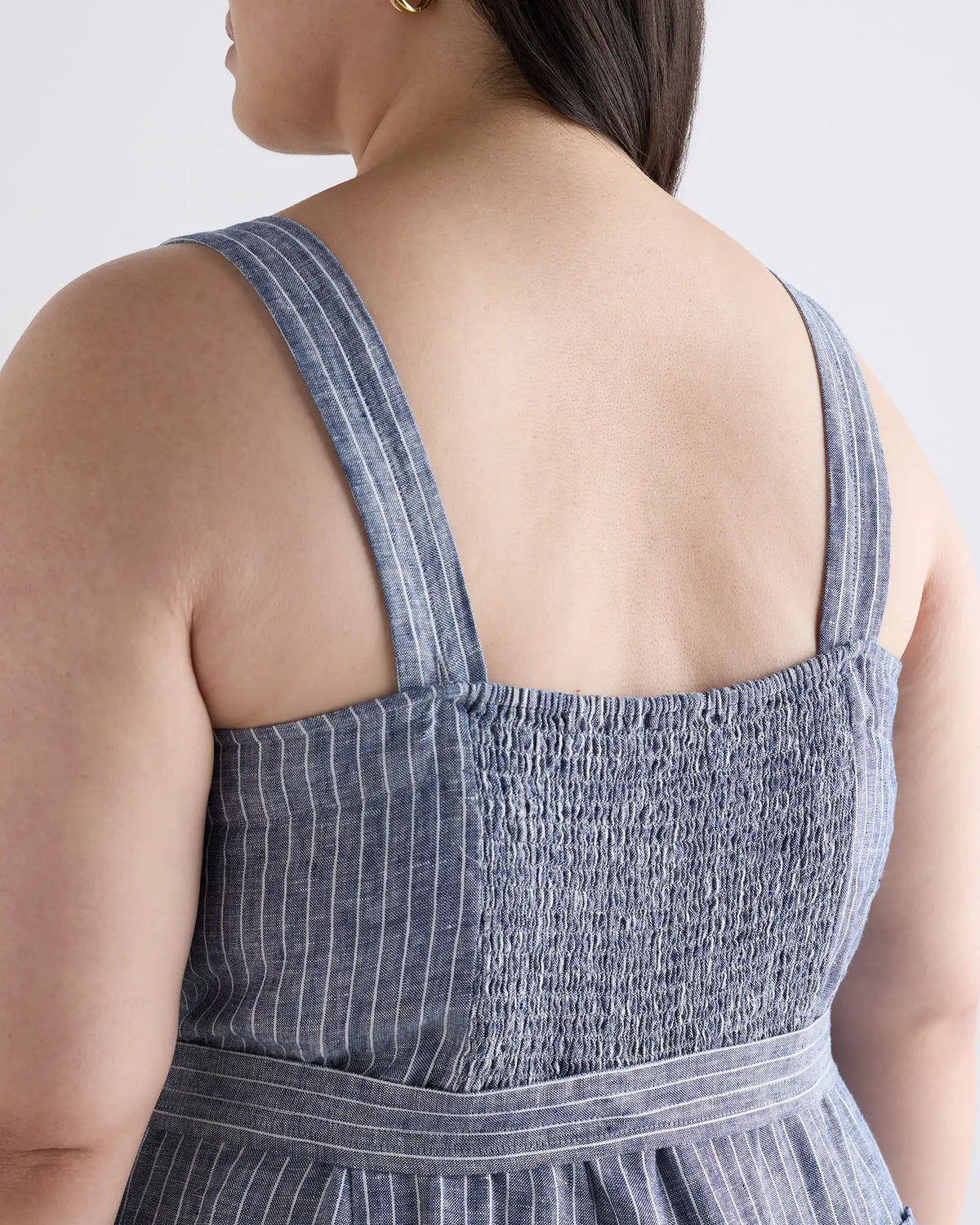 100% European Linen Square Neck Jumpsuit