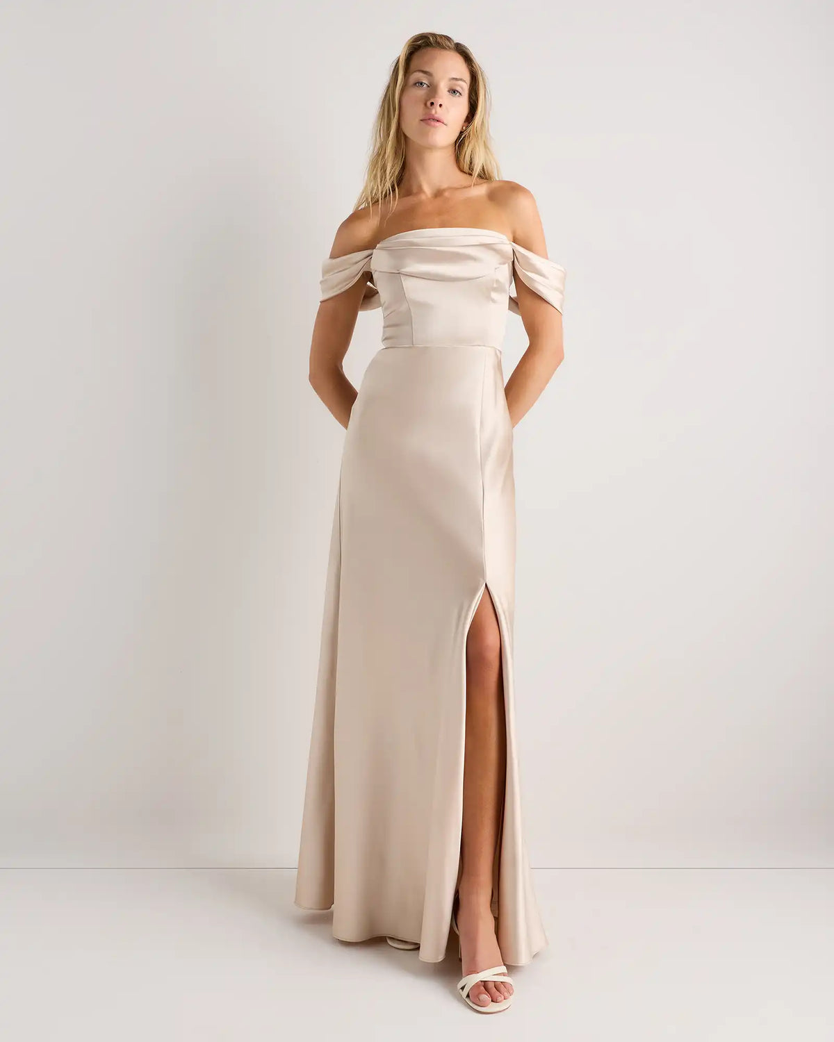 Aurora Stretch Satin Convertible Dress