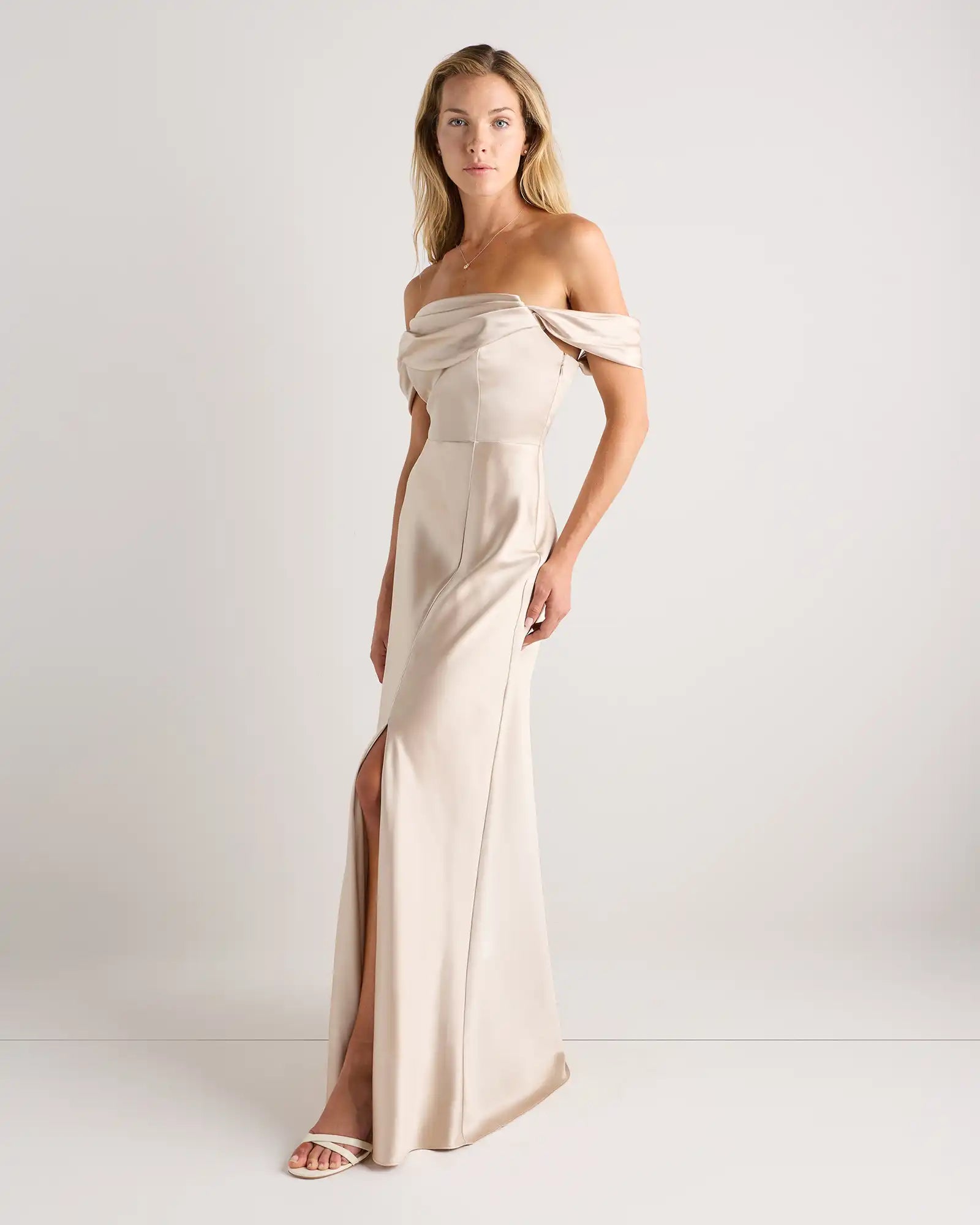 Aurora Stretch Satin Convertible Dress