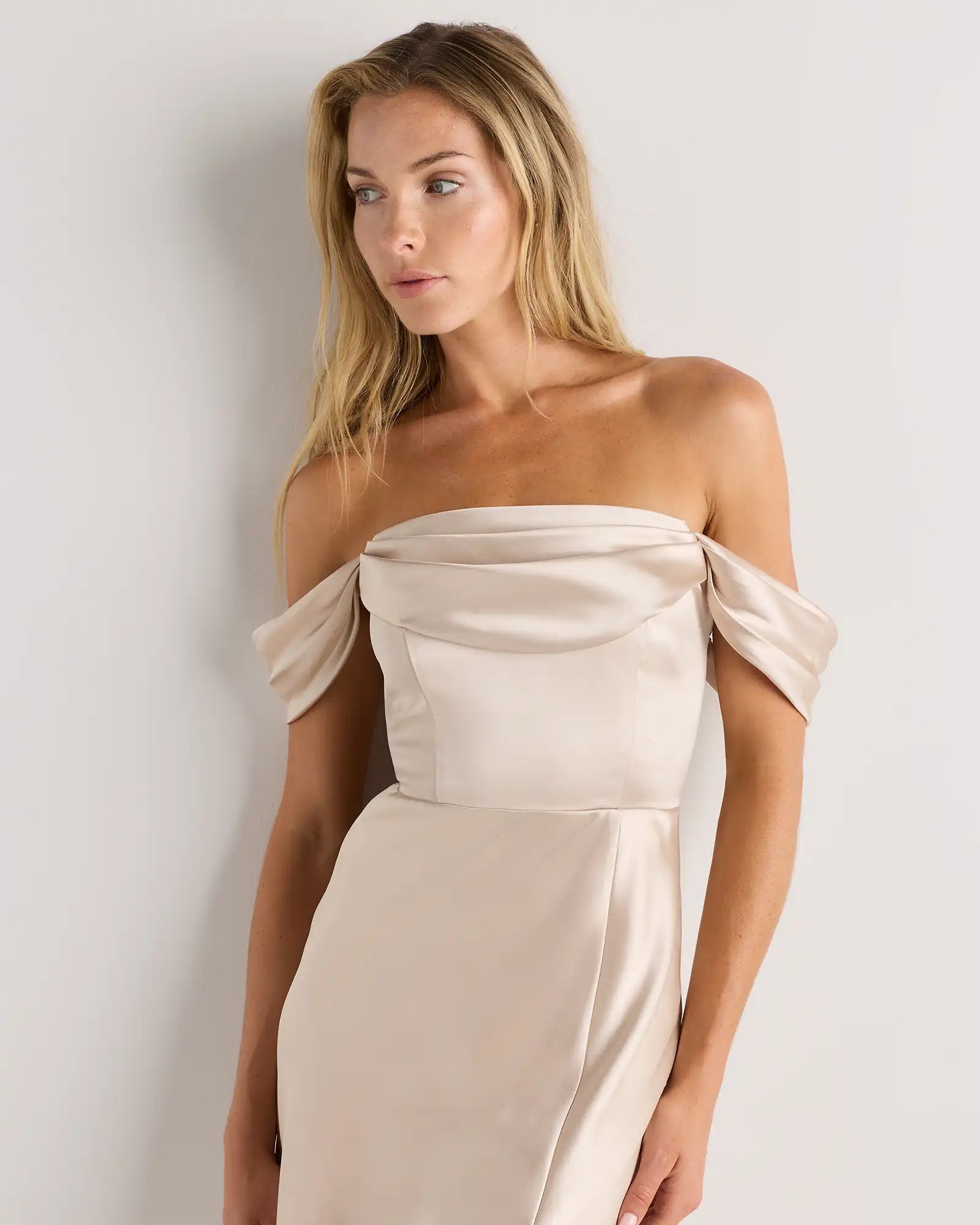 Aurora Stretch Satin Convertible Dress