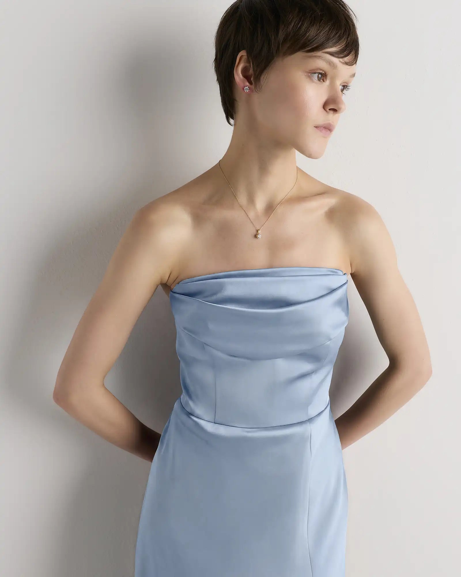 Aurora Stretch Satin Convertible Dress