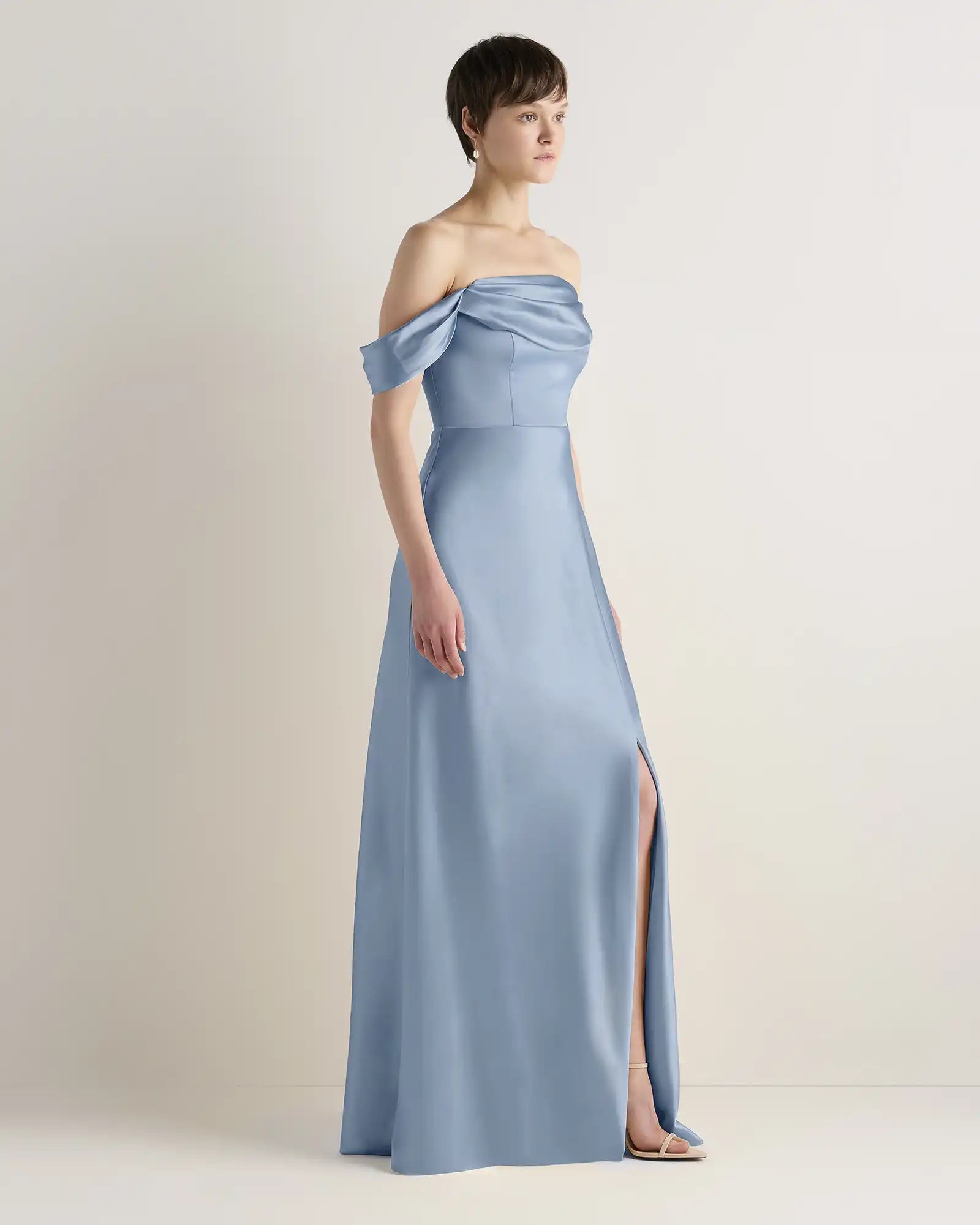 Aurora Stretch Satin Convertible Dress