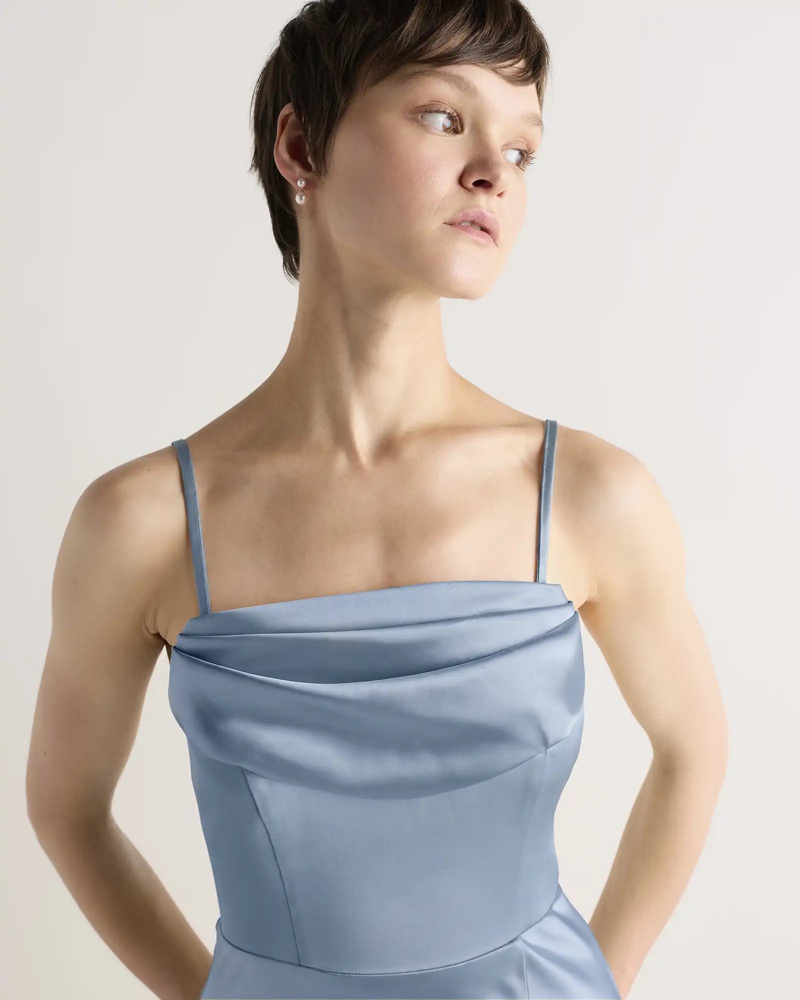 Aurora Stretch Satin Convertible Dress