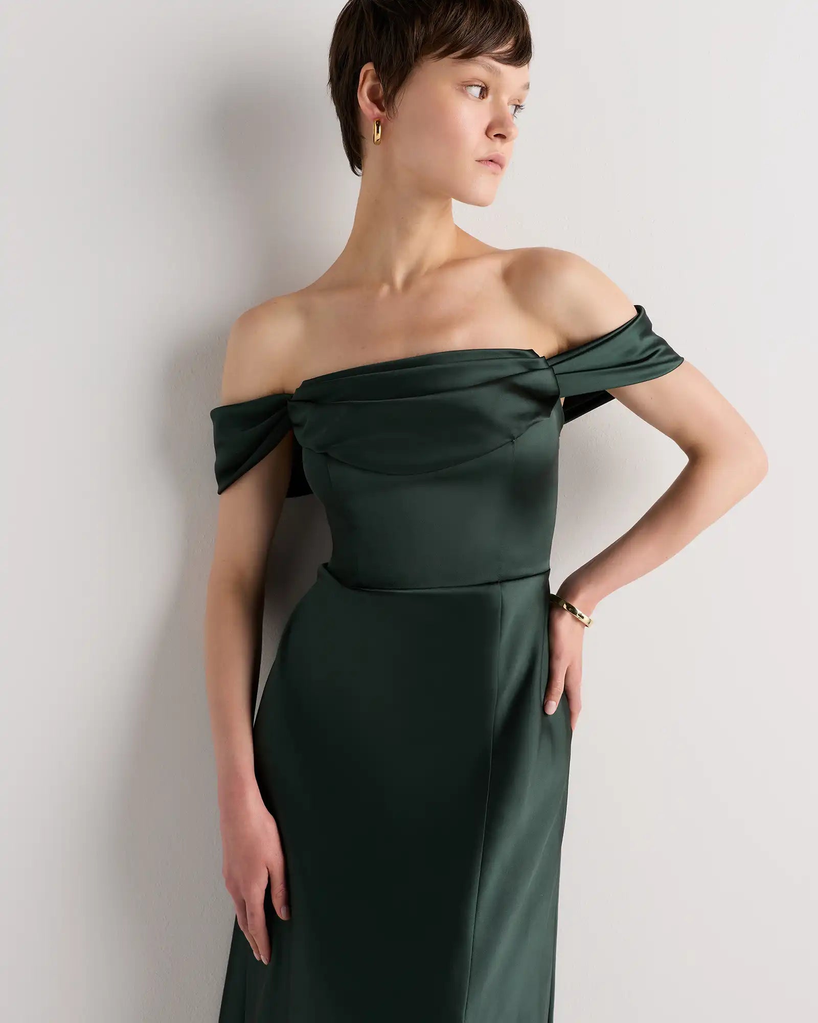 Aurora Stretch Satin Convertible Dress