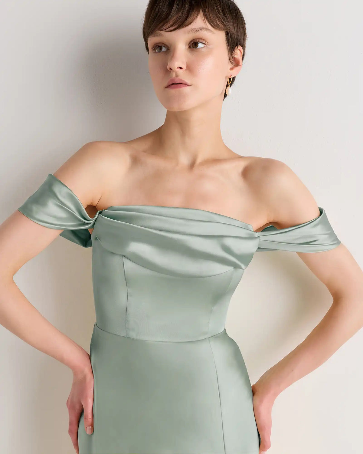 Aurora Stretch Satin Convertible Dress