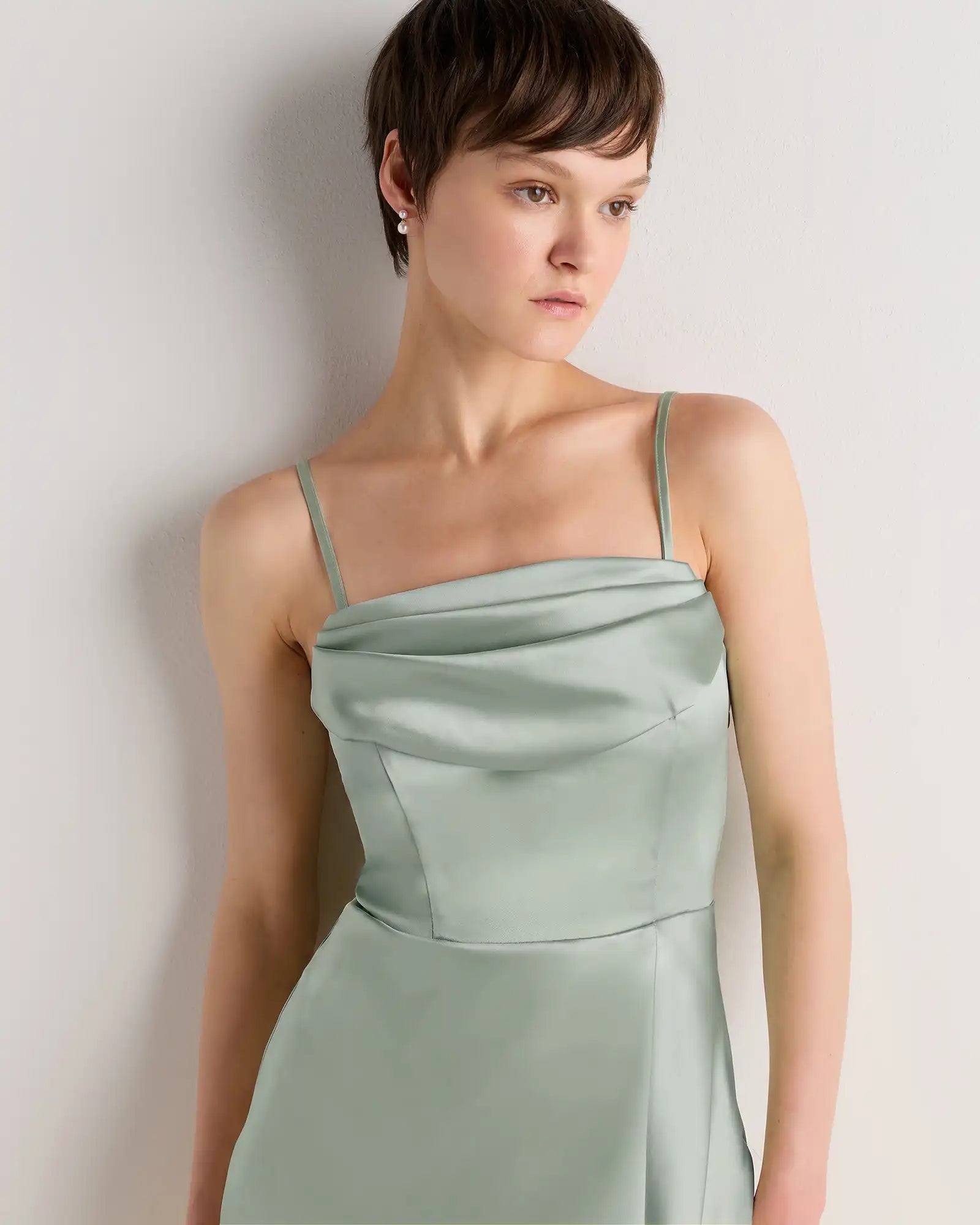 Aurora Stretch Satin Convertible Dress