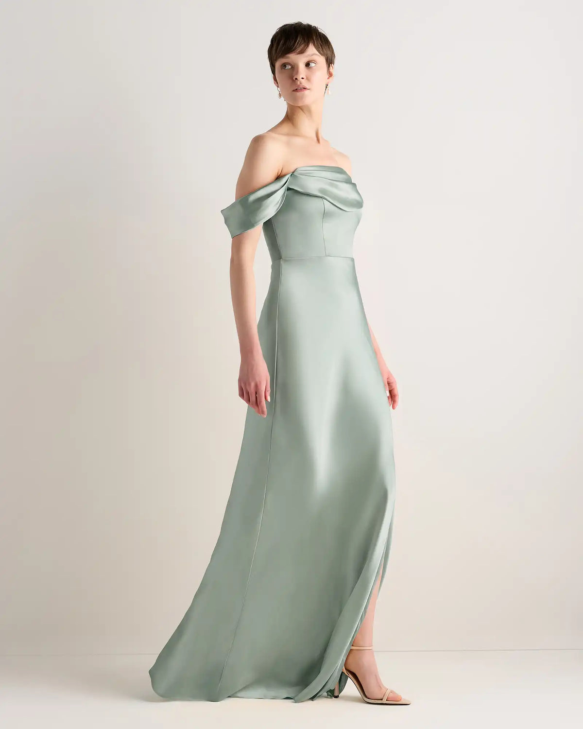 Aurora Stretch Satin Convertible Dress