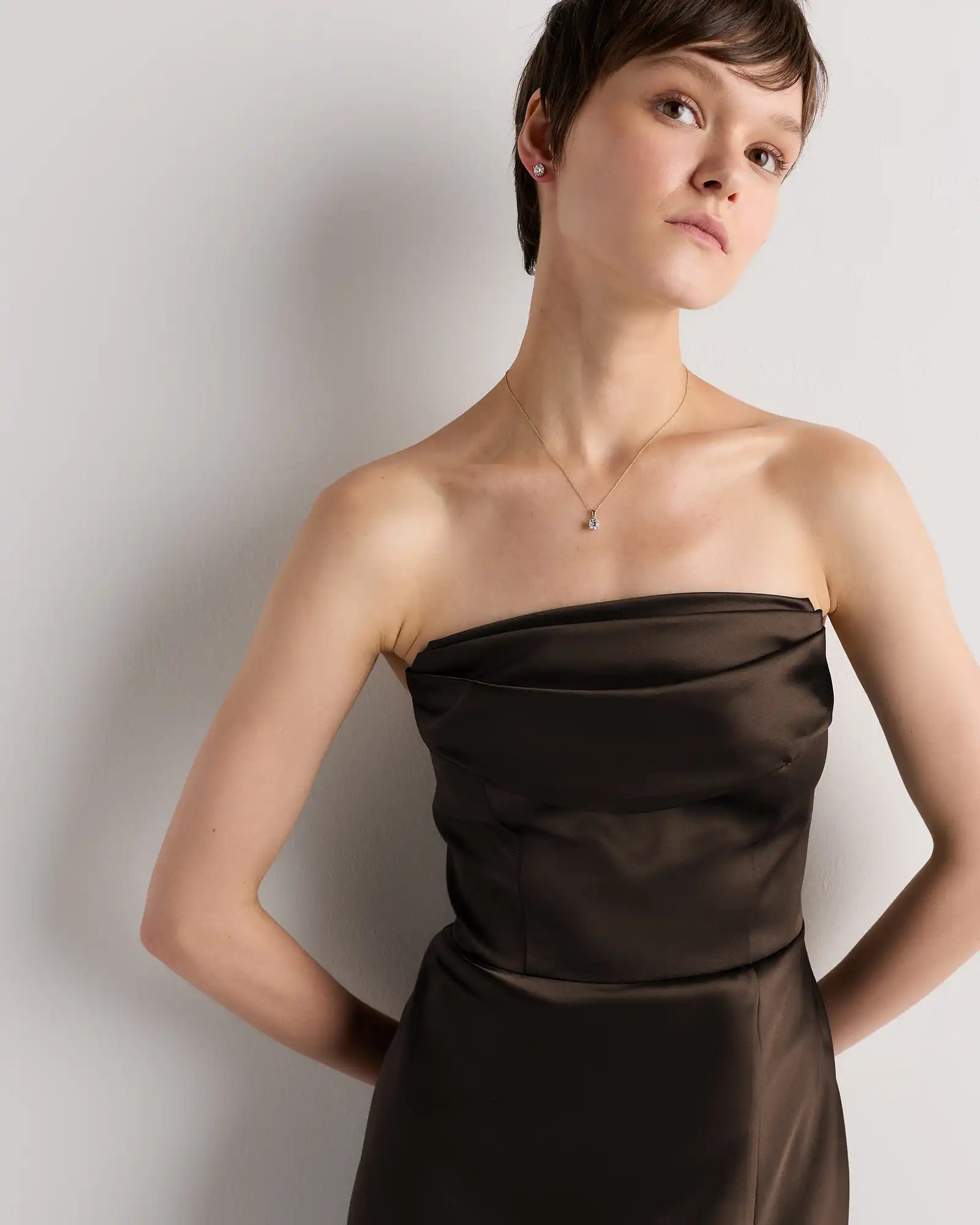 Aurora Stretch Satin Convertible Dress