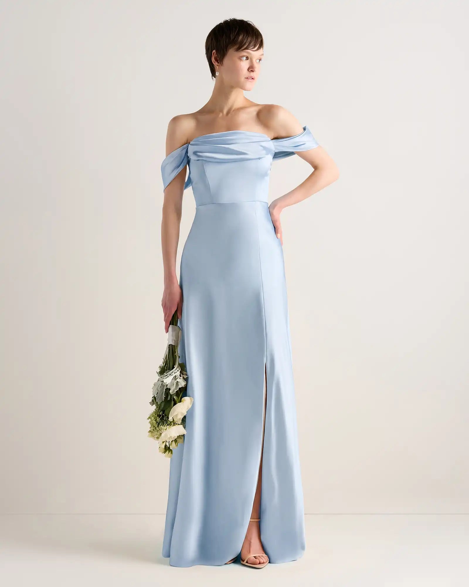 Aurora Stretch Satin Convertible Dress
