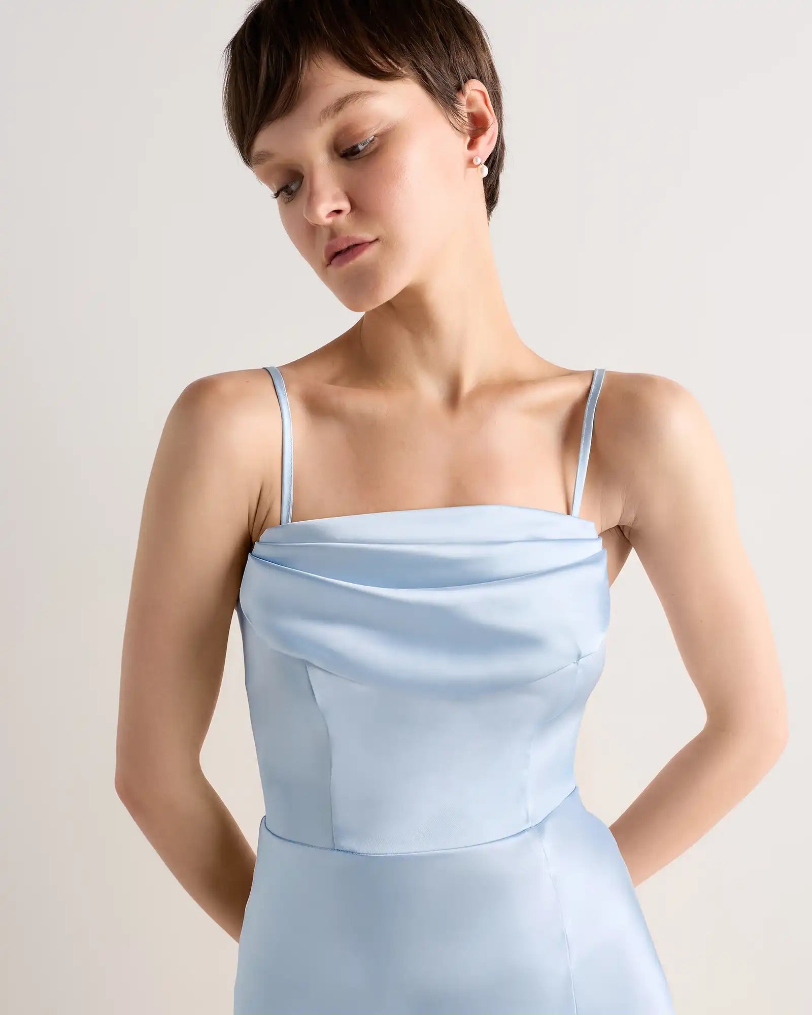 Aurora Stretch Satin Convertible Dress
