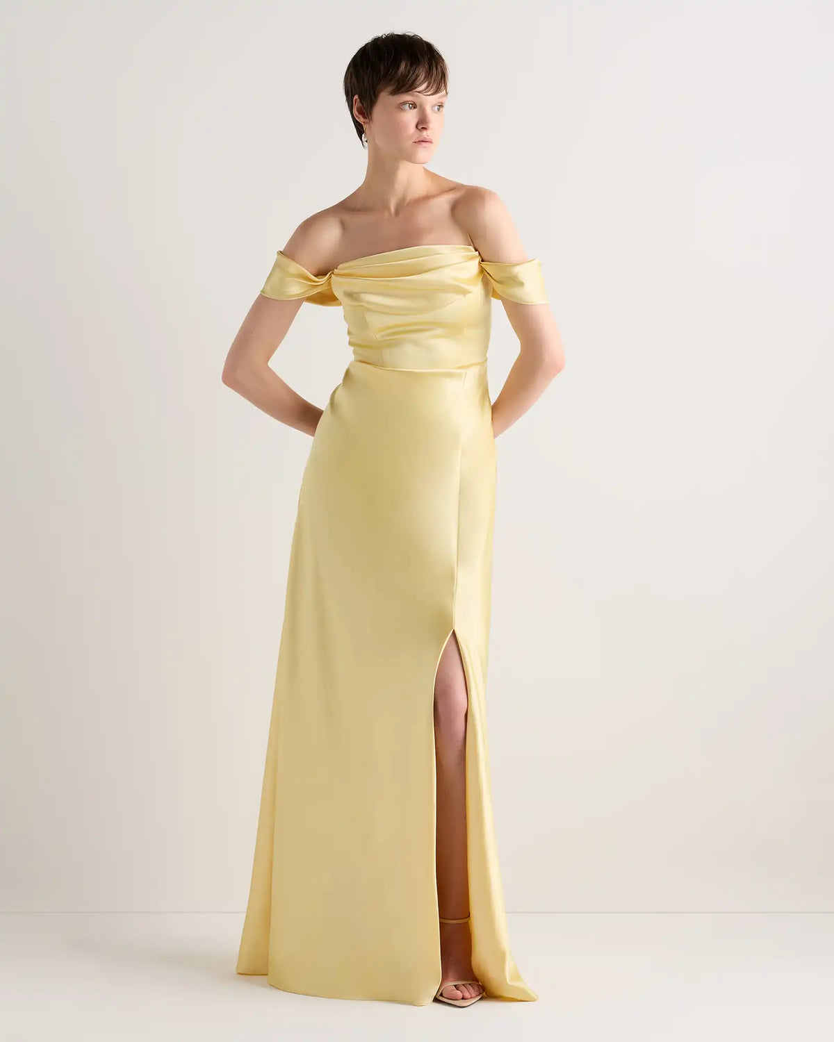 Aurora Stretch Satin Convertible Dress