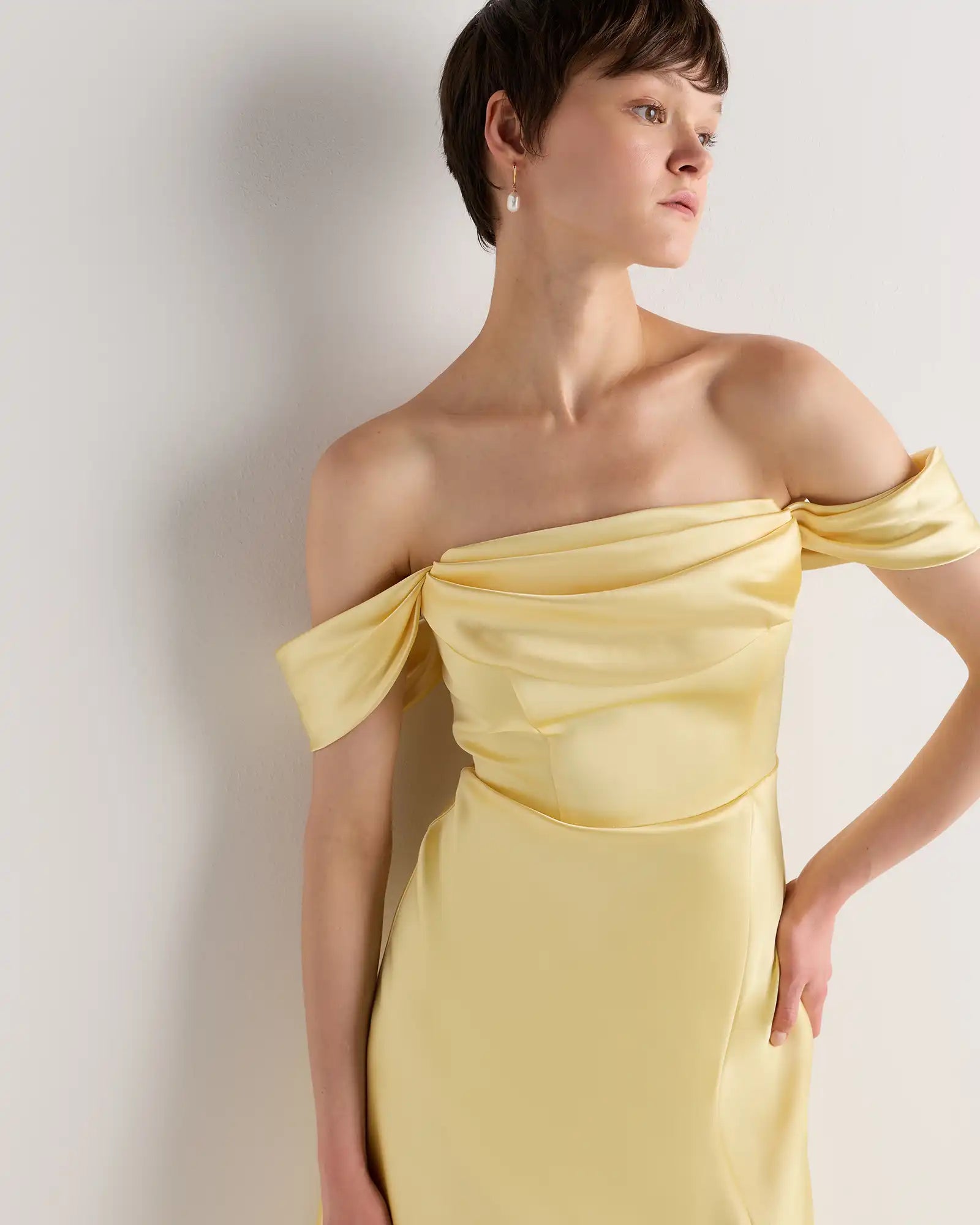 Aurora Stretch Satin Convertible Dress