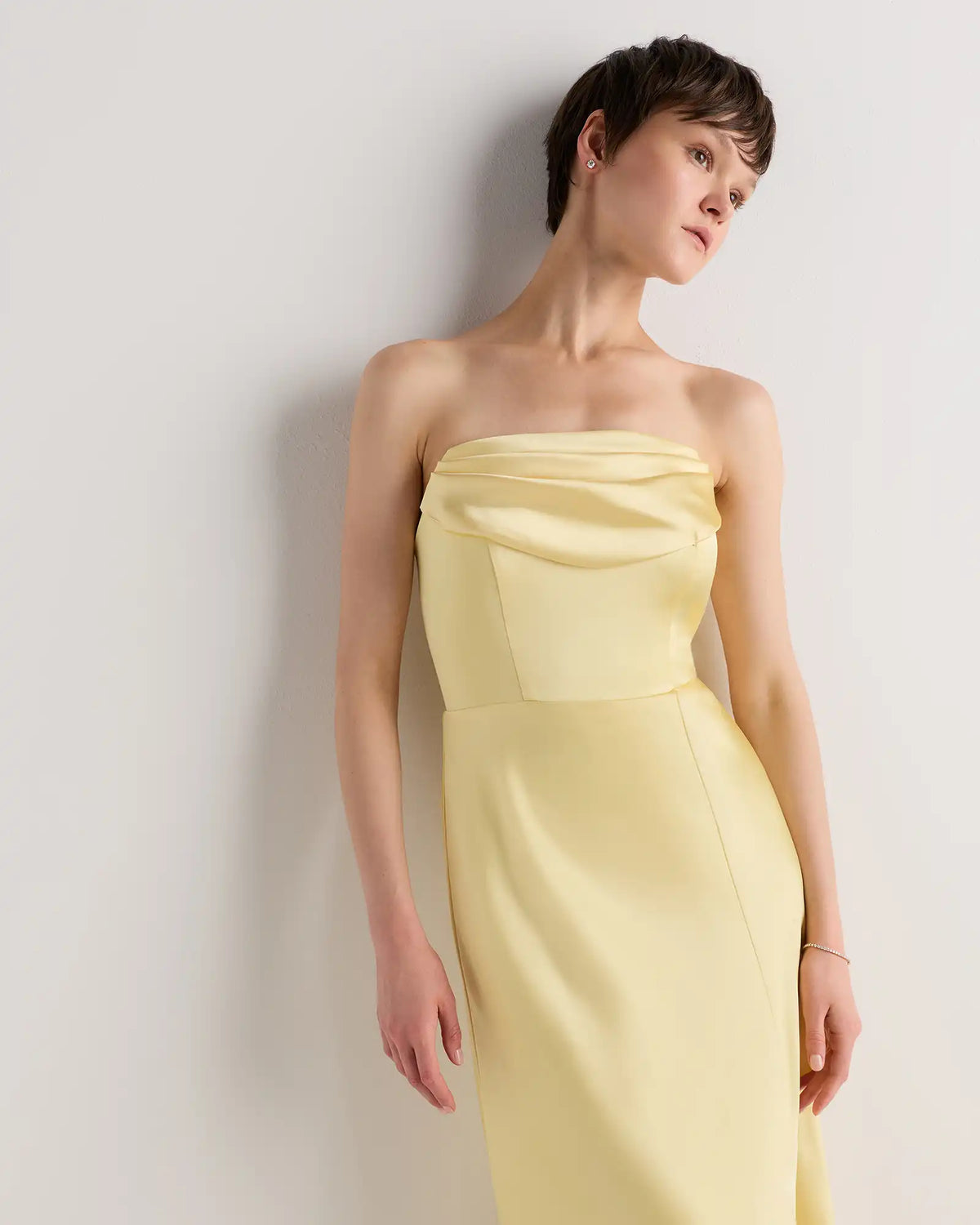 Aurora Stretch Satin Convertible Dress