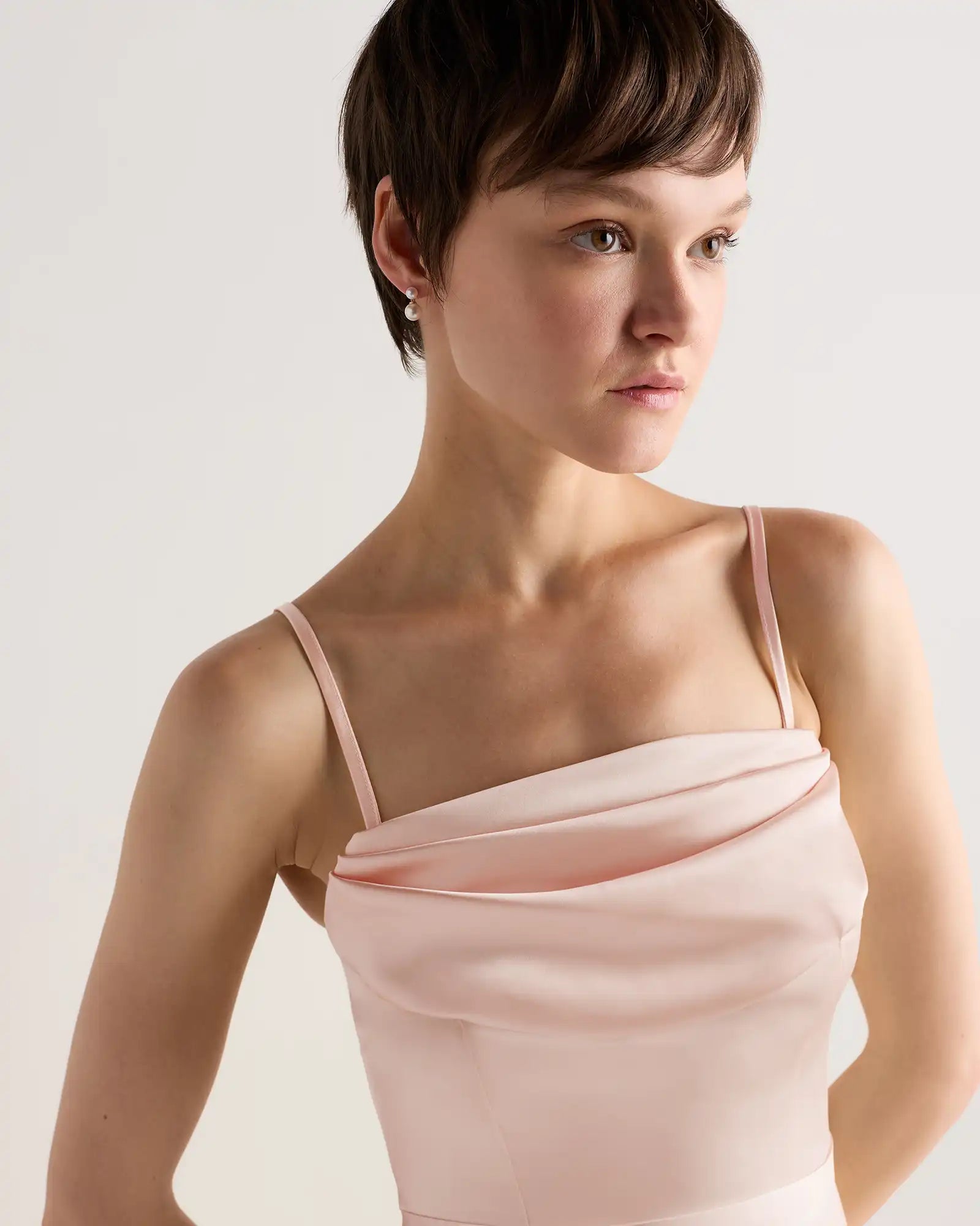Aurora Stretch Satin Convertible Dress