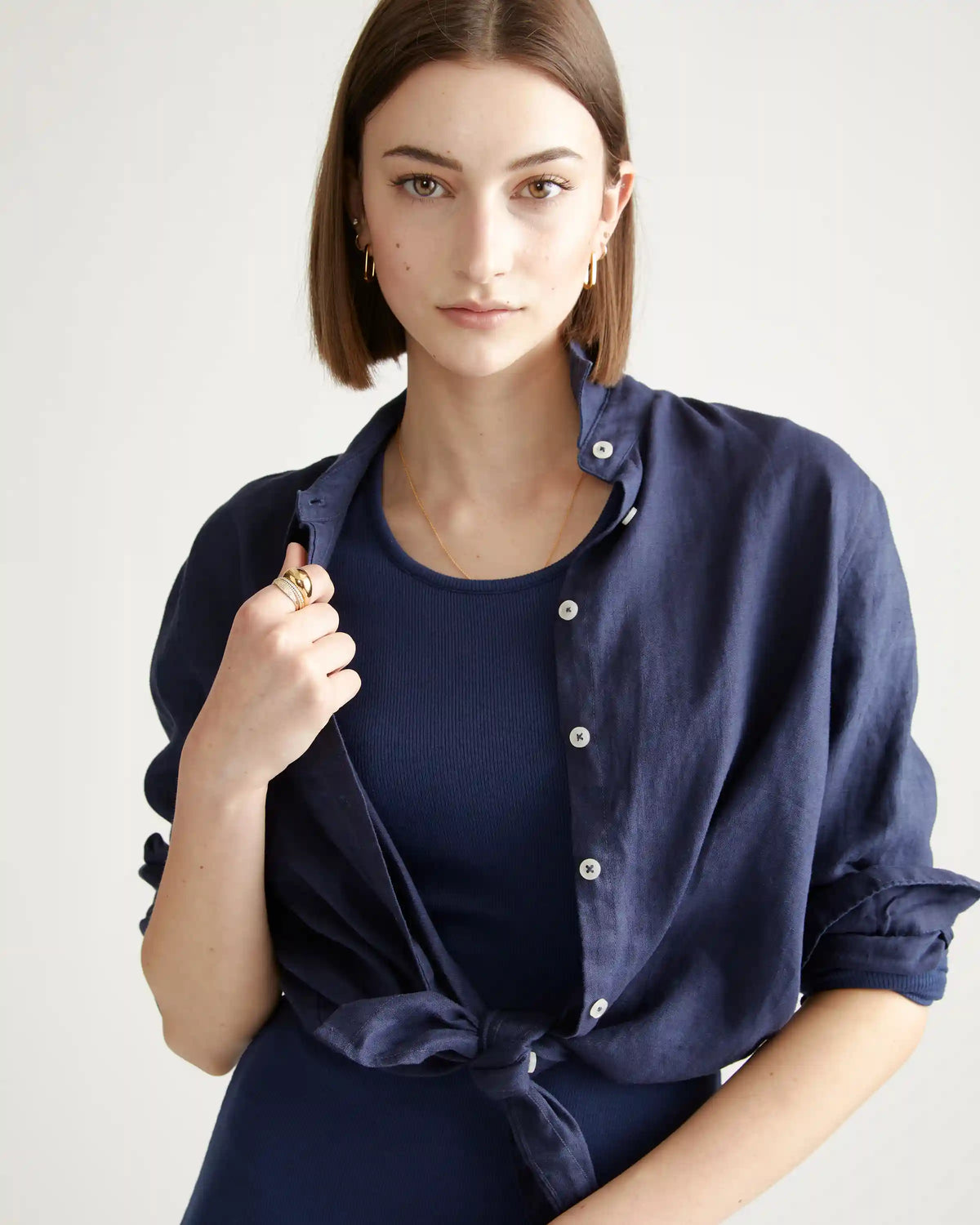Tencel Rib Knit Long Sleeve Dress