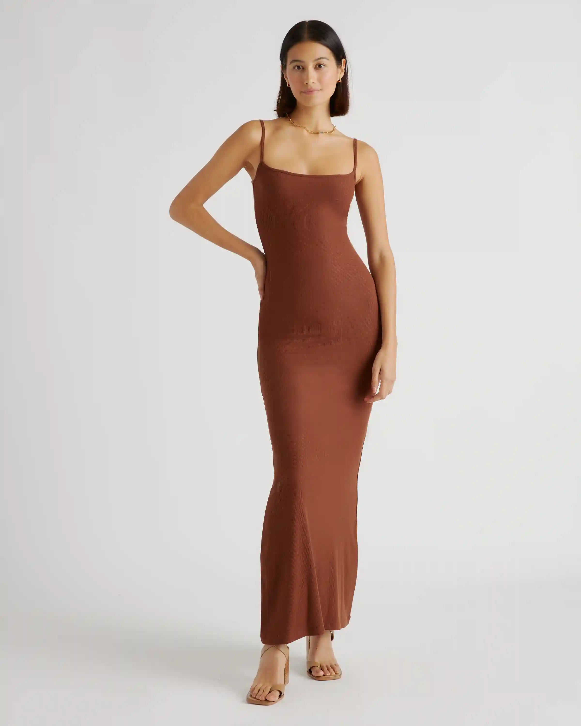 Tencel Rib Knit Maxi Slip Dress